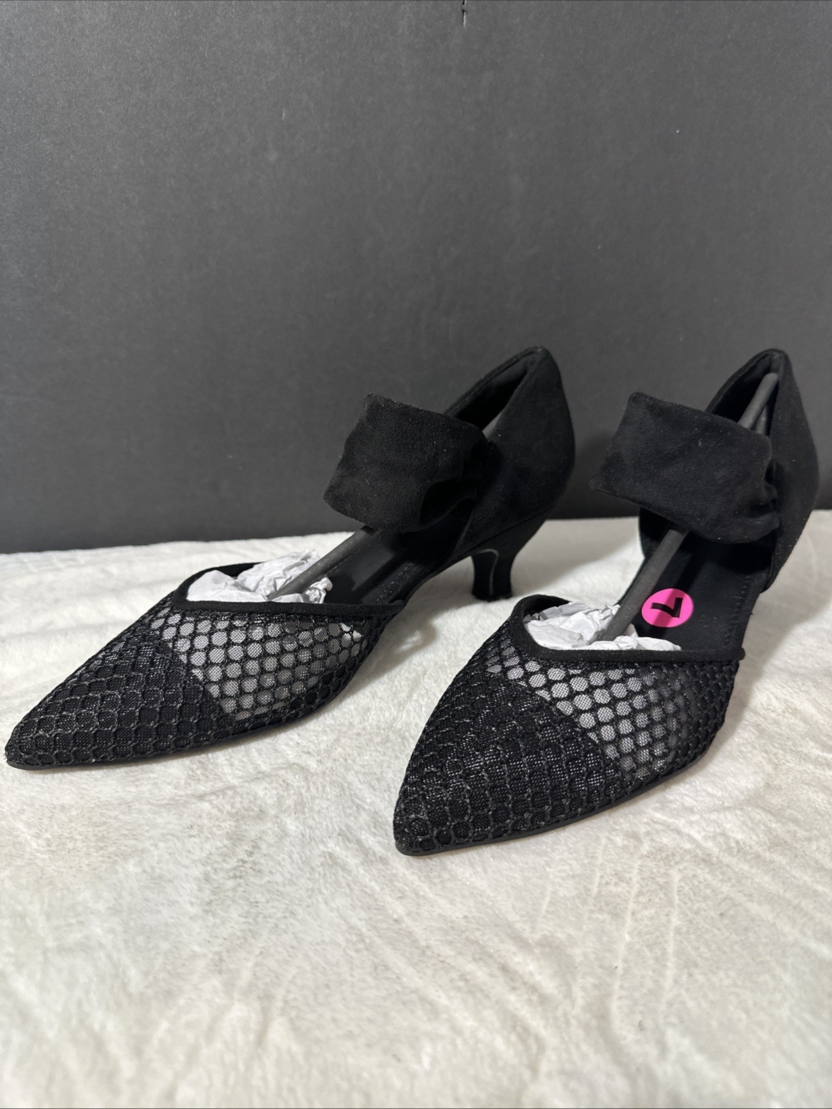 Coutgo Womens Low Kitten Heel Dress Shoes Pointed Toe Slip On Ankle Strap