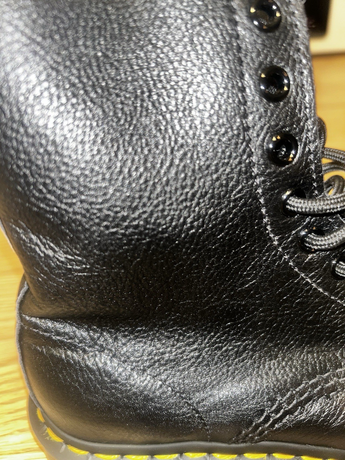 Brand new, never worn Dr. Martens 1460 Pascal boots in black pebbled leather.