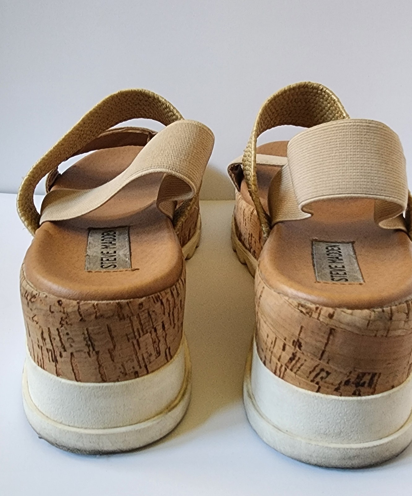 Steve Madden Wedge Sandal Beige And White Women’s Size 8M