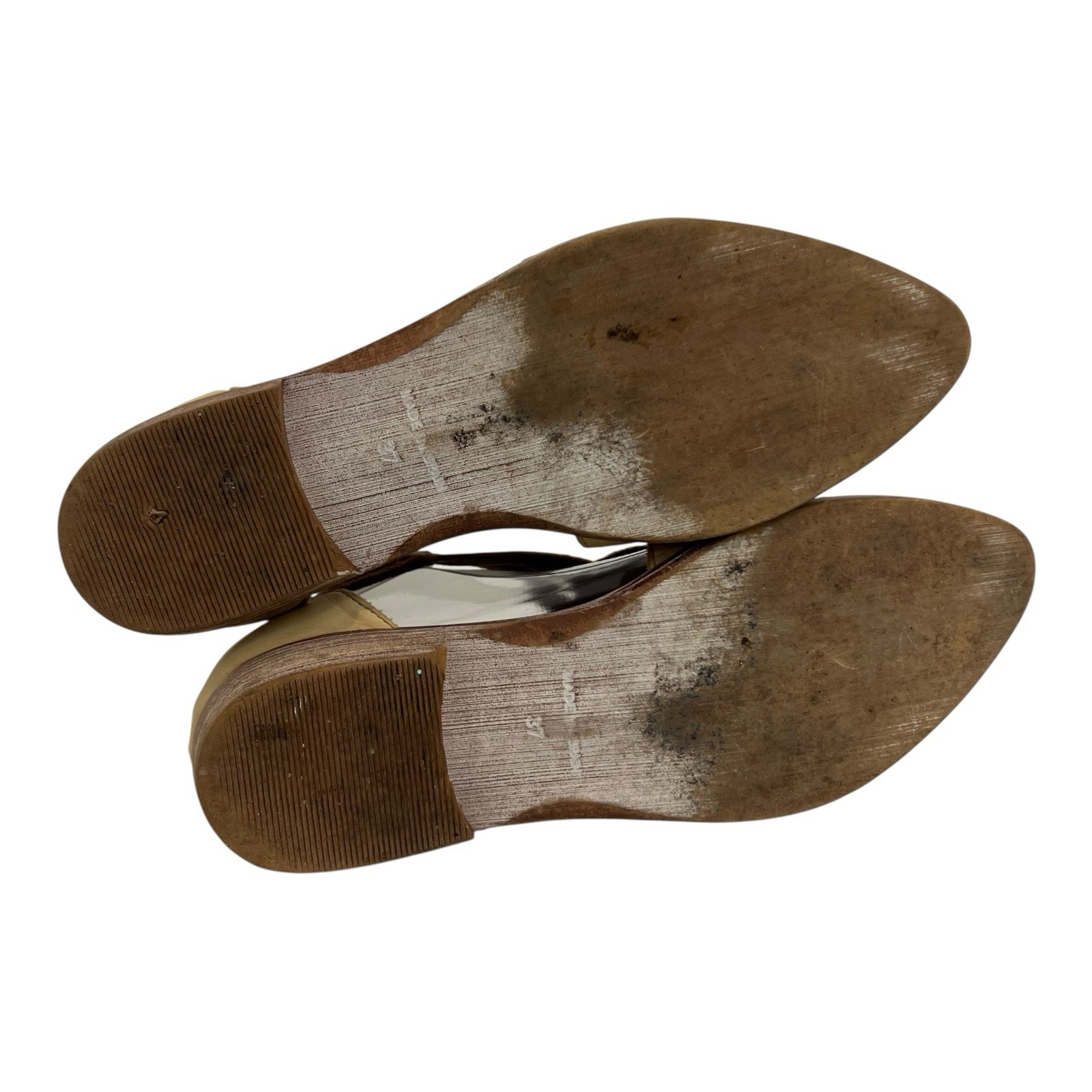 Free People Womens Size 37 Tan Wanderlust Leather Woven Flats Pointed Toe Cutout