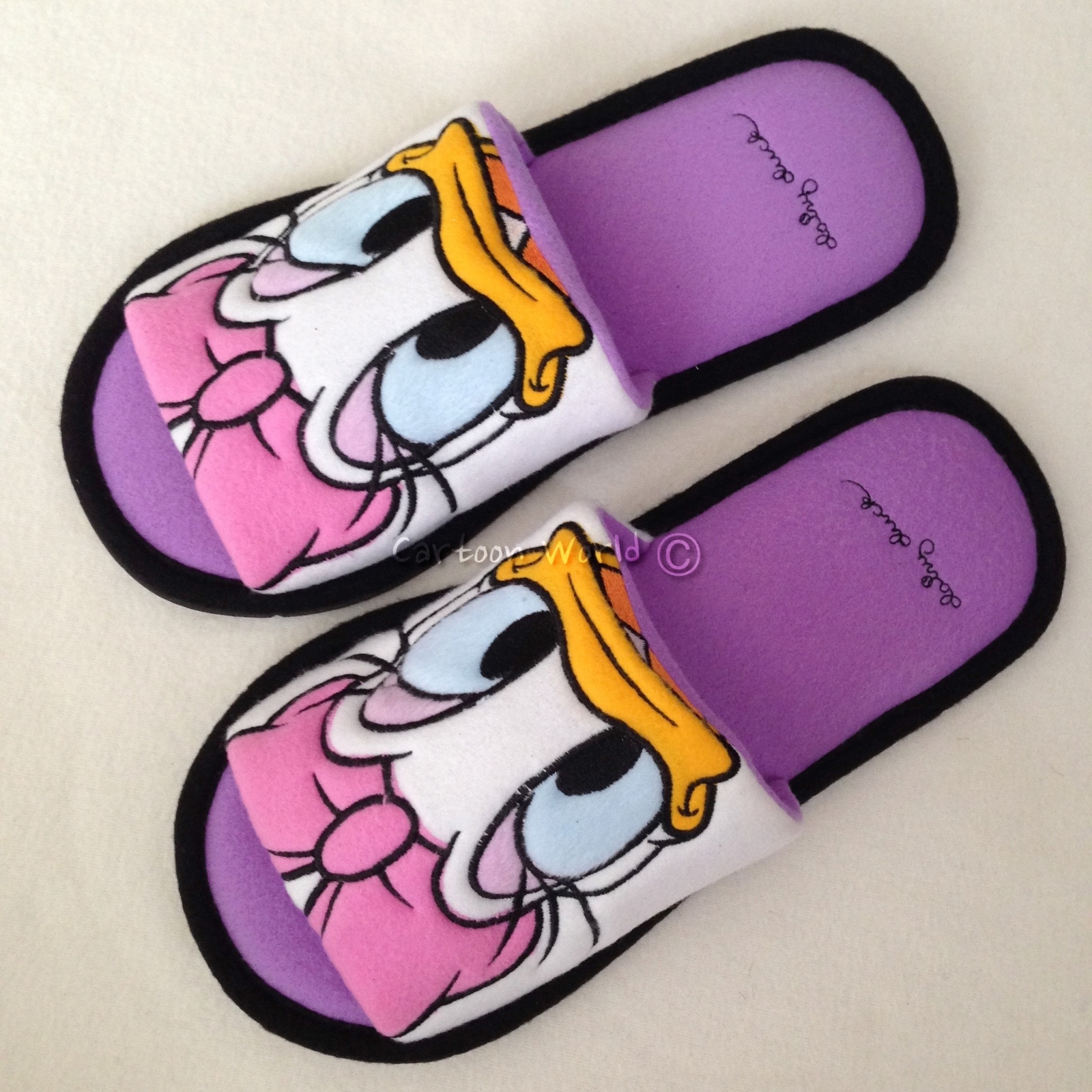 AUTHENTIC Disney Daisy Duck Plush Slippers Shoes Sandal US 6-10 UK 4-8 EU 36-42