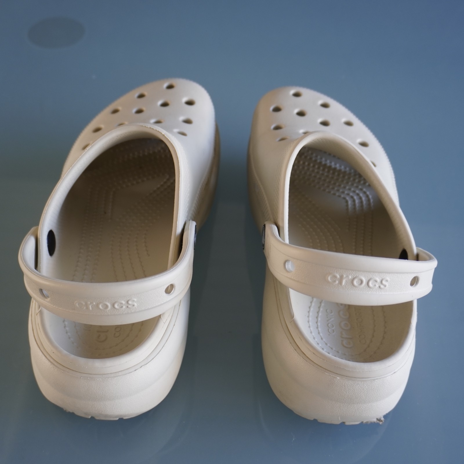 Crocs Women Classic Platform Clog Bone Beige Size 8 W8 Comfort Sandal 206750