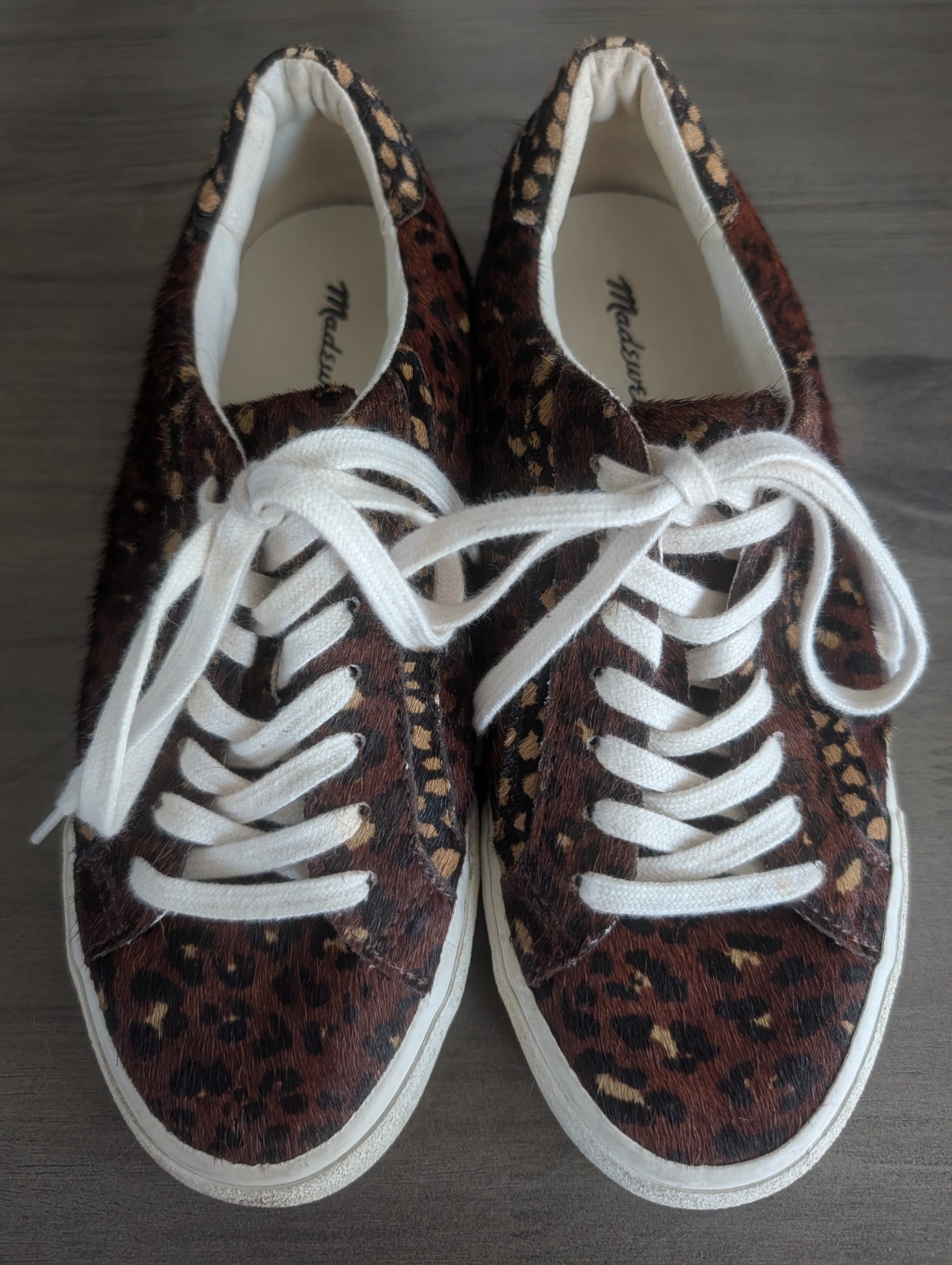 Madewell Sidewalk Shoes Women’s 7.5 Leopard Print Calf Hair Sneakers