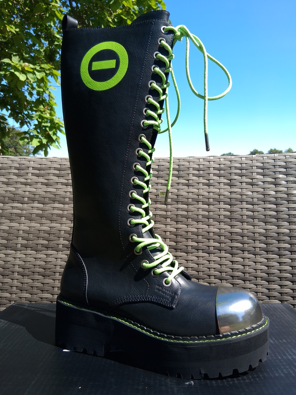 Dolls Kill® x Type O Negative™ Steel Toe Lifted Combat Boots | Size 11