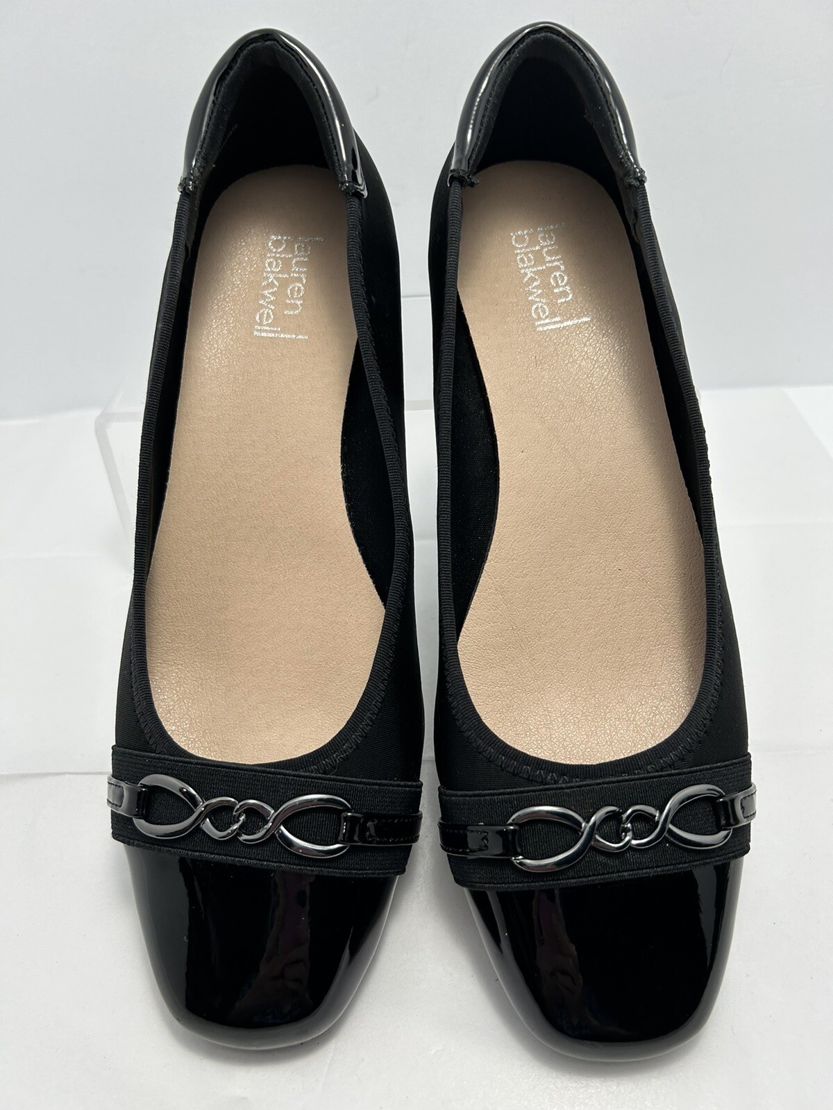 Lauren Blackwell Womens Wedge Shoes Size 11M Black Cap toe #E