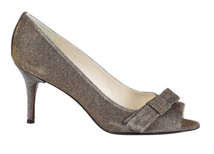 Stuart Weitzman Poco Pyrite Bowover Open Toe Evening Heel Pump Sz 10.5 NEW
