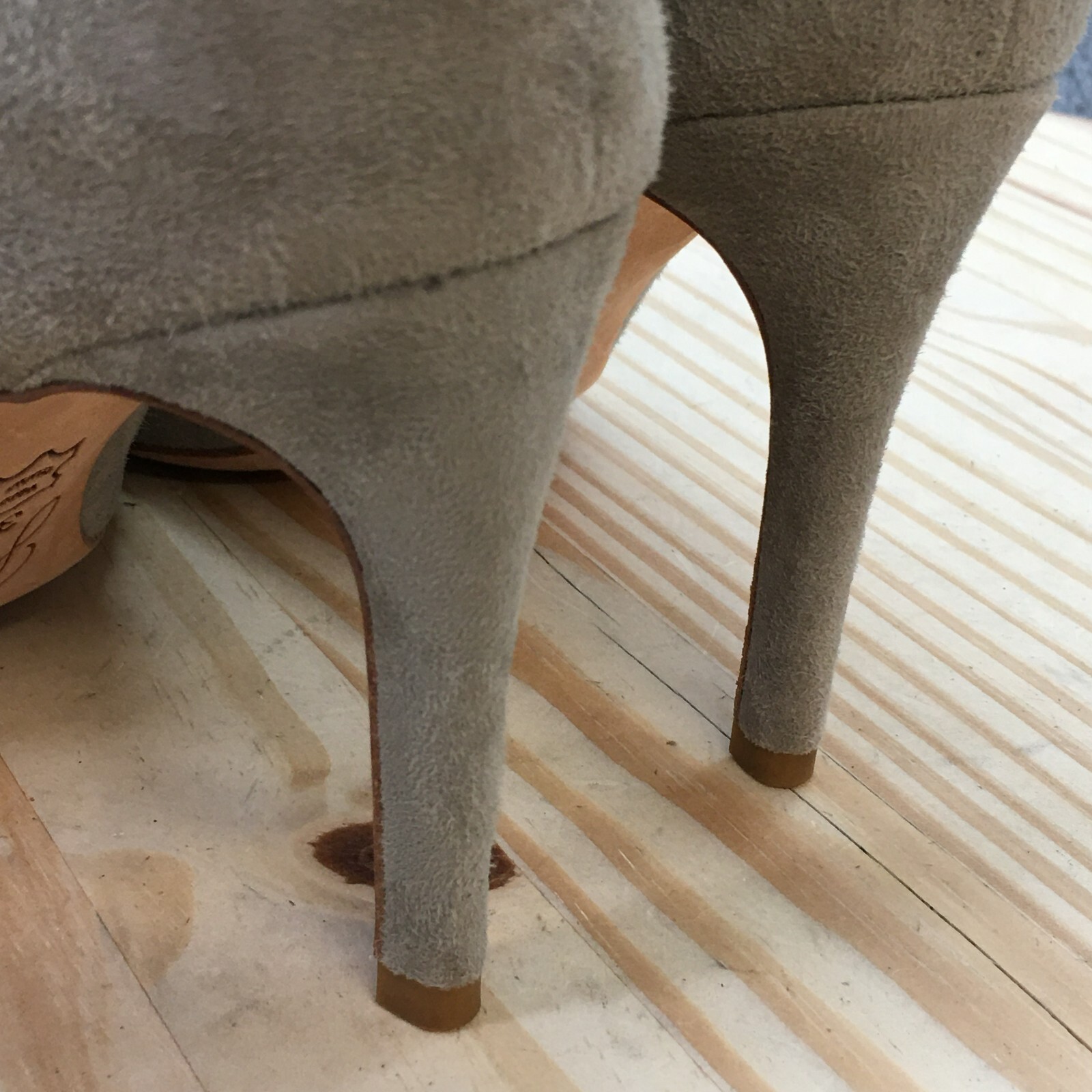 Joie Boots Womens 38 Ankle Booties Gray Suede Stiletto Heels Peep Toe Zip