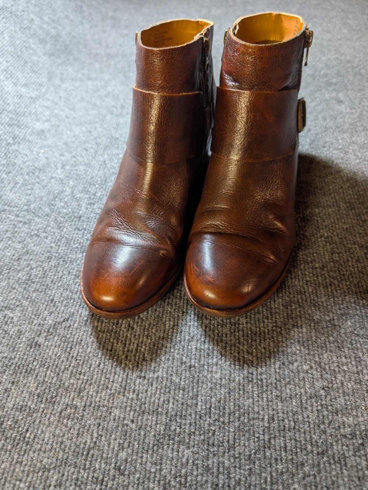 Kork-Ease Shoes Womens Size 10 Isa Brown Leather Side Zip Ankle Boots