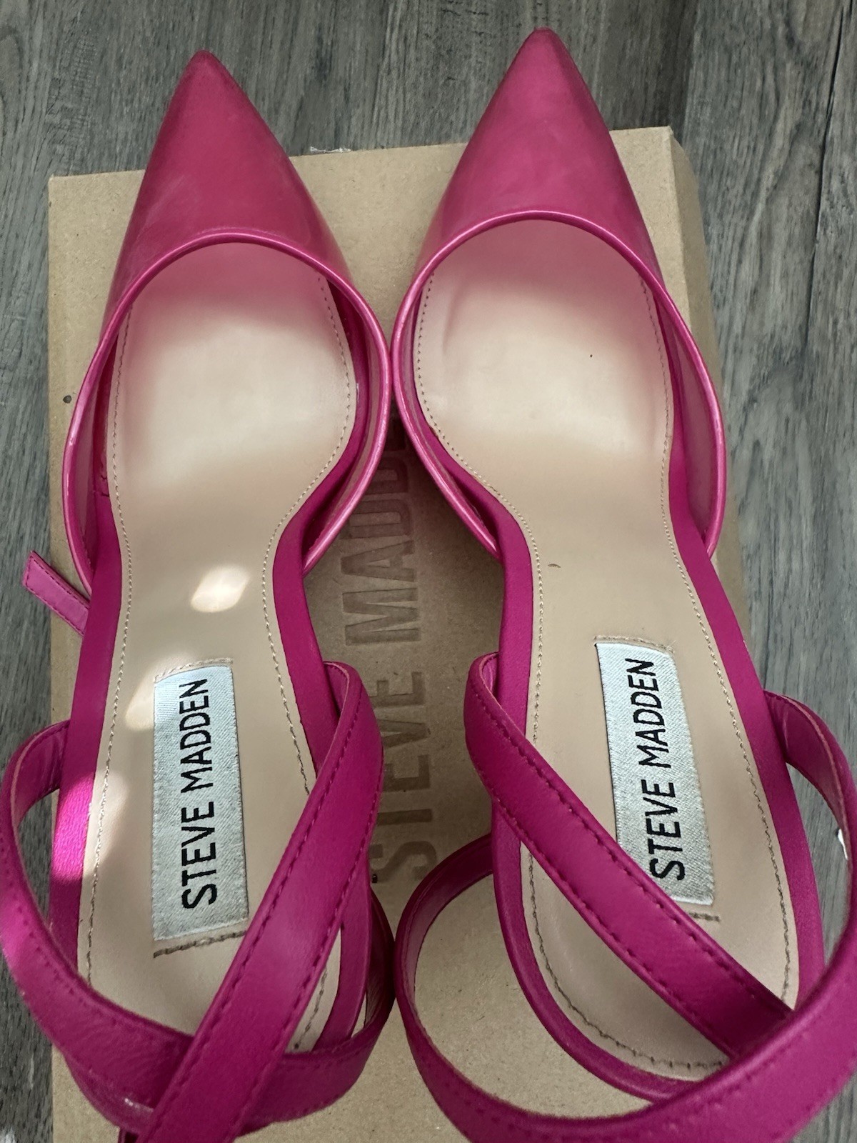 Steve Madden Women’s Pink Pointed Toe Stiletto Slingback Ankle Strap 10