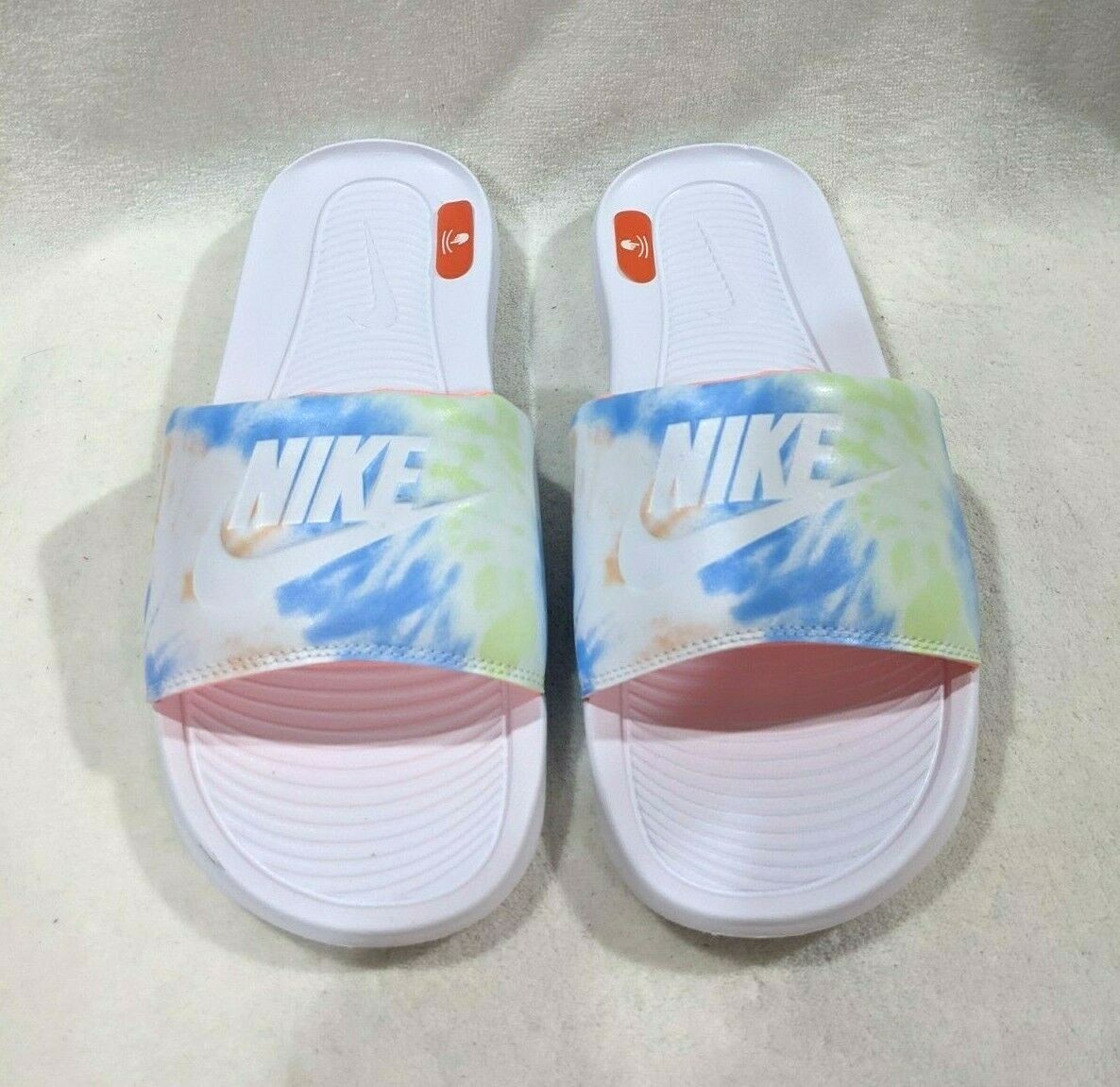 Nike Victori One White/Multicolor Print Women’s Slides Sandals-Sz 6/7/8/9/10/11