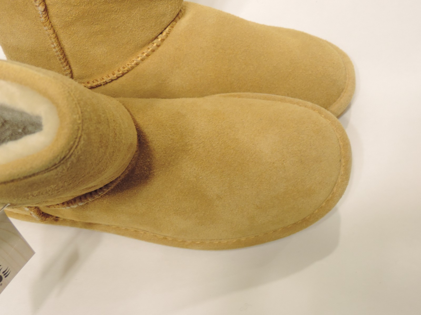 New Bearpaw Emma Short 608 W dark honey Cow Suede Upper Sheepskin wool blend