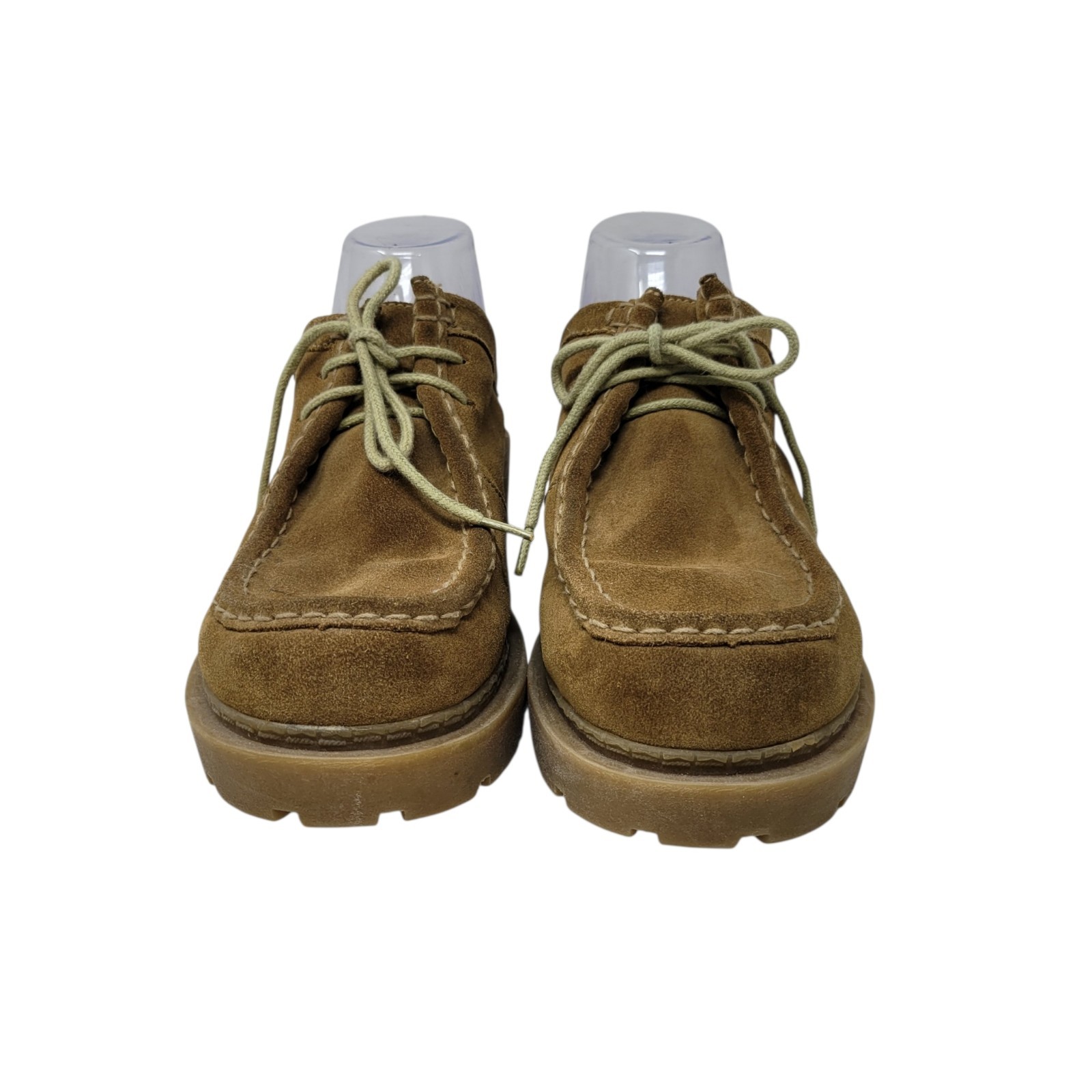Vintage Mudd Tan Suede Chunky Platform Shoes Size 8 Backless Leather Y2k 90s