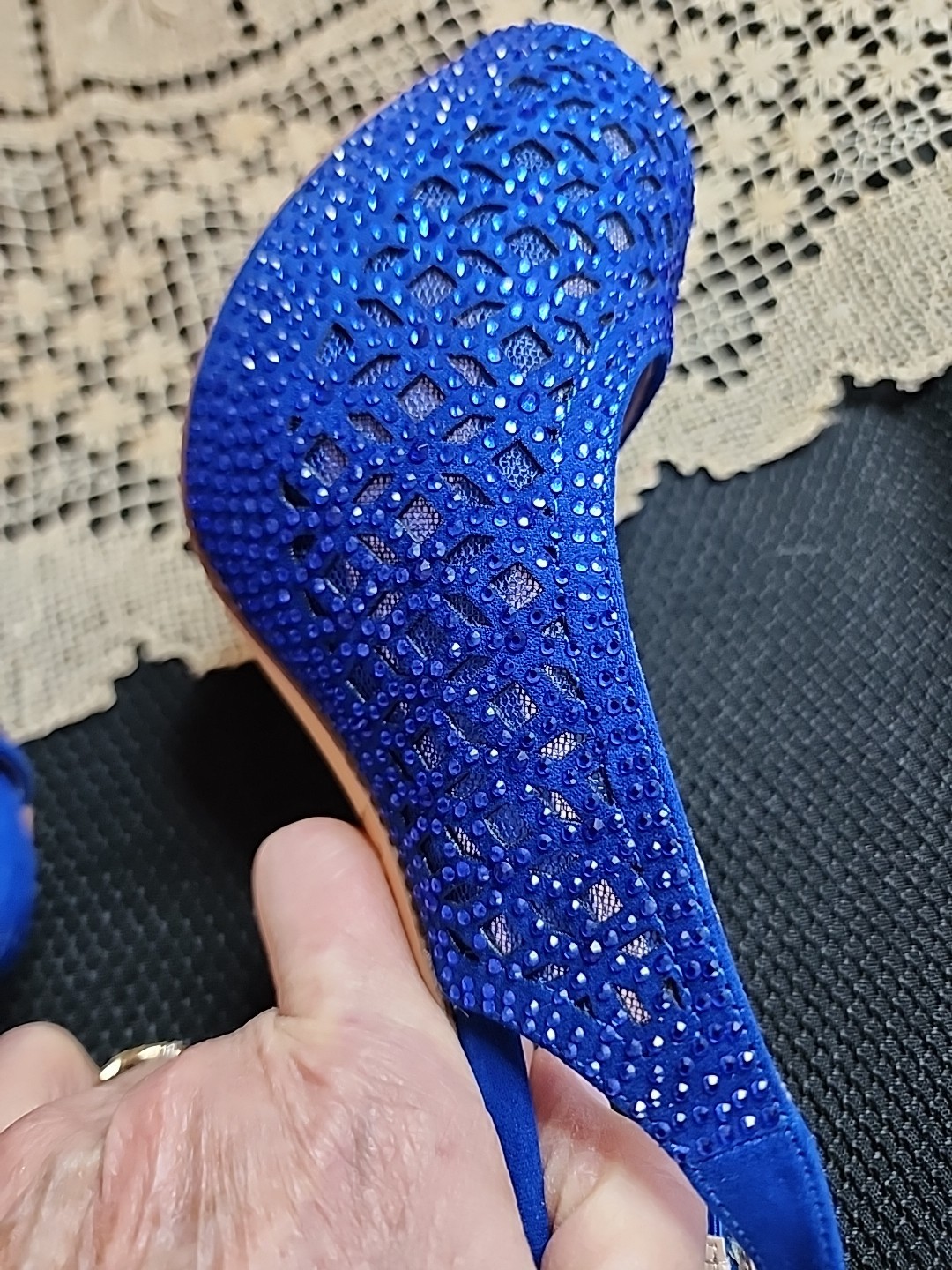 Heels Shoes Royal Blue Dream Pairs 8.5 Worn Once No Box Prom Wedding Party EUC