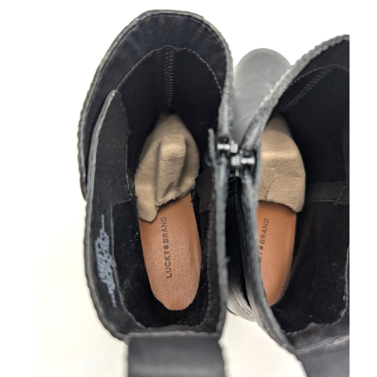 Lucky Brand Candre Double Buckle Lug Sole Boots Women’s Black Size US10M EU41.5