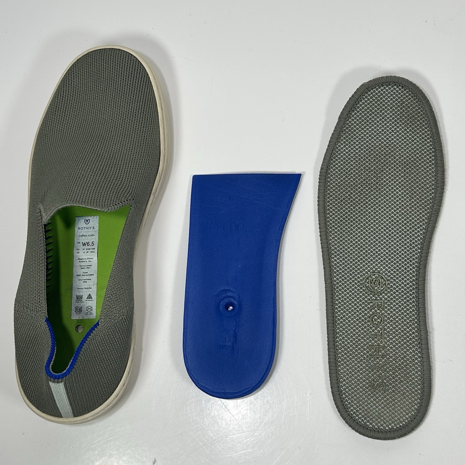 Rothy’s The Original Slip-On Sneaker Womens 6.5 Gray Casual Eco Friendly Shoes