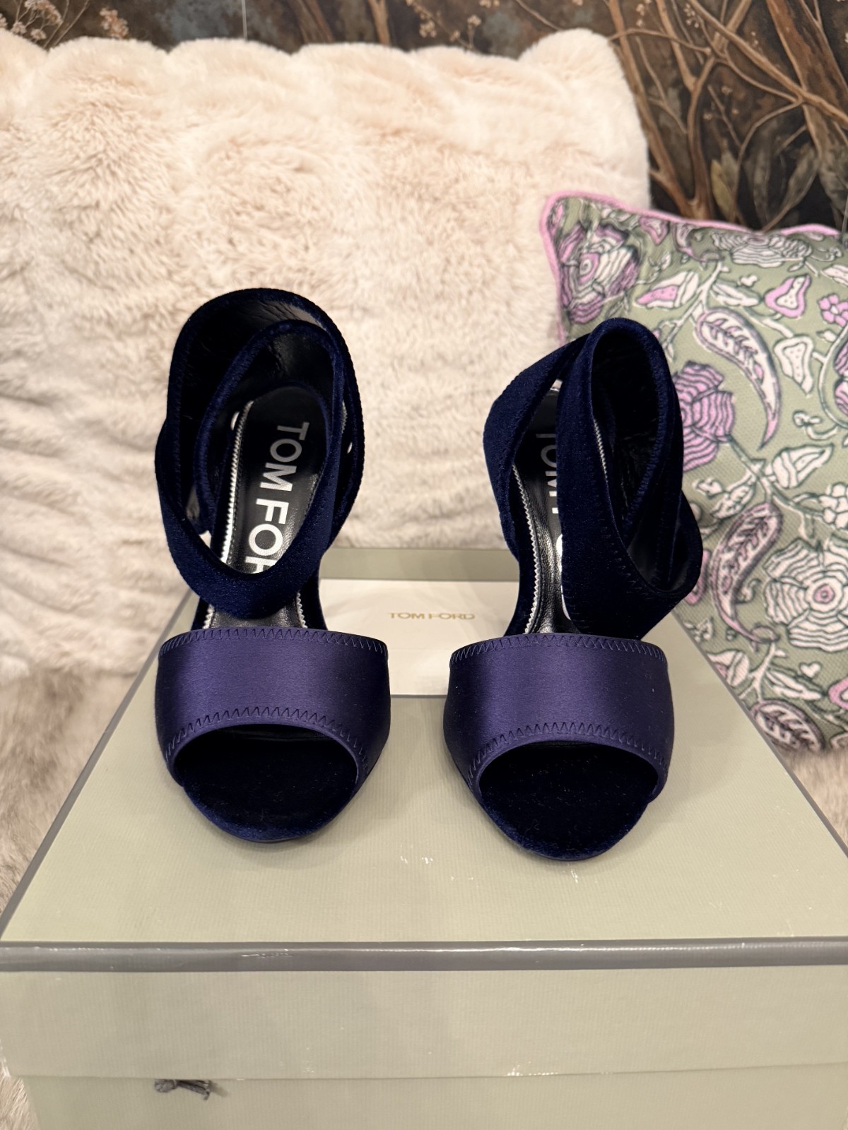 Tom Ford Midnight Blue Satin Heels