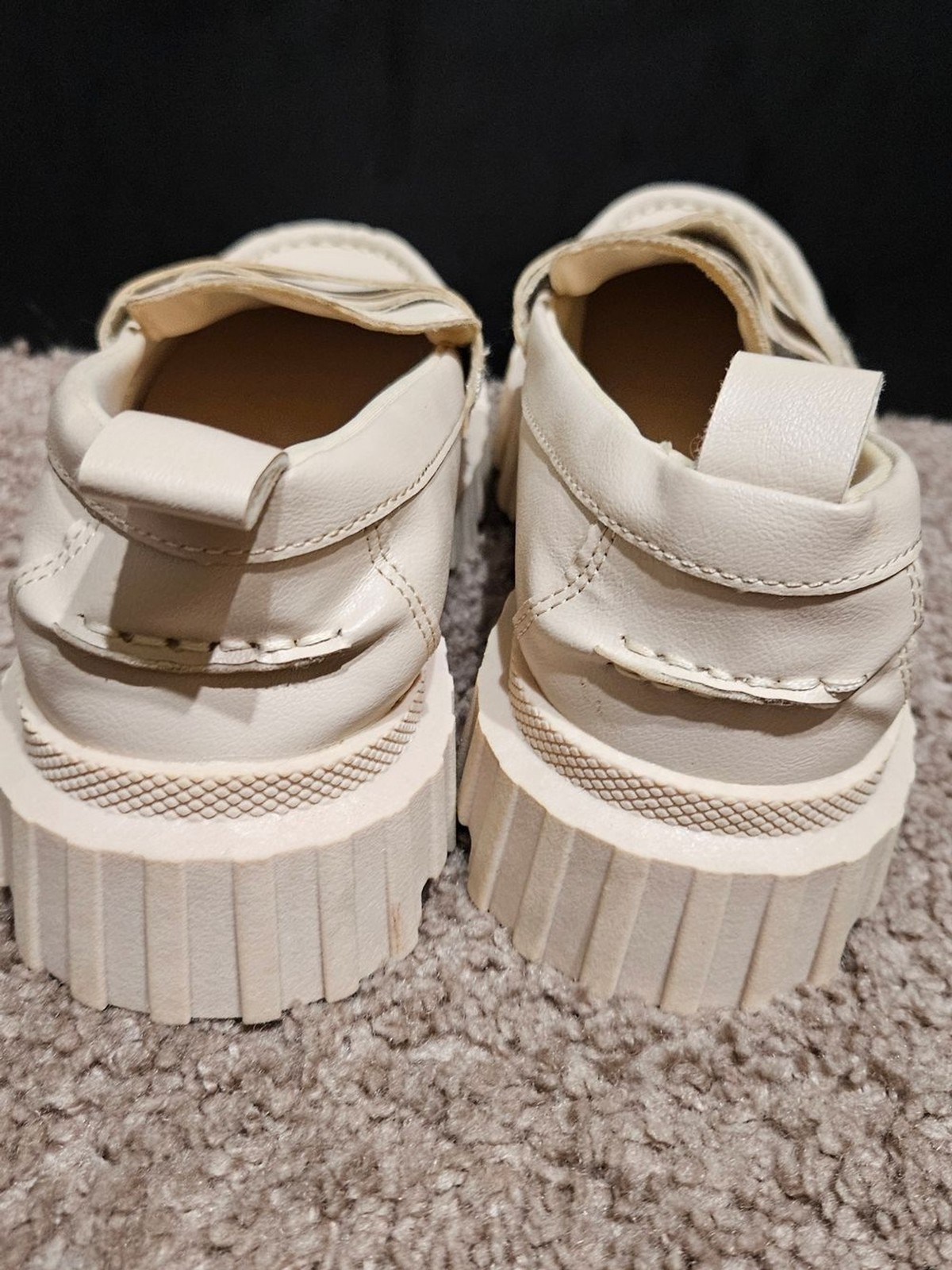 ZARA 90s Chunky Platform Loafers Beige | Preppy Street Style | US 5.