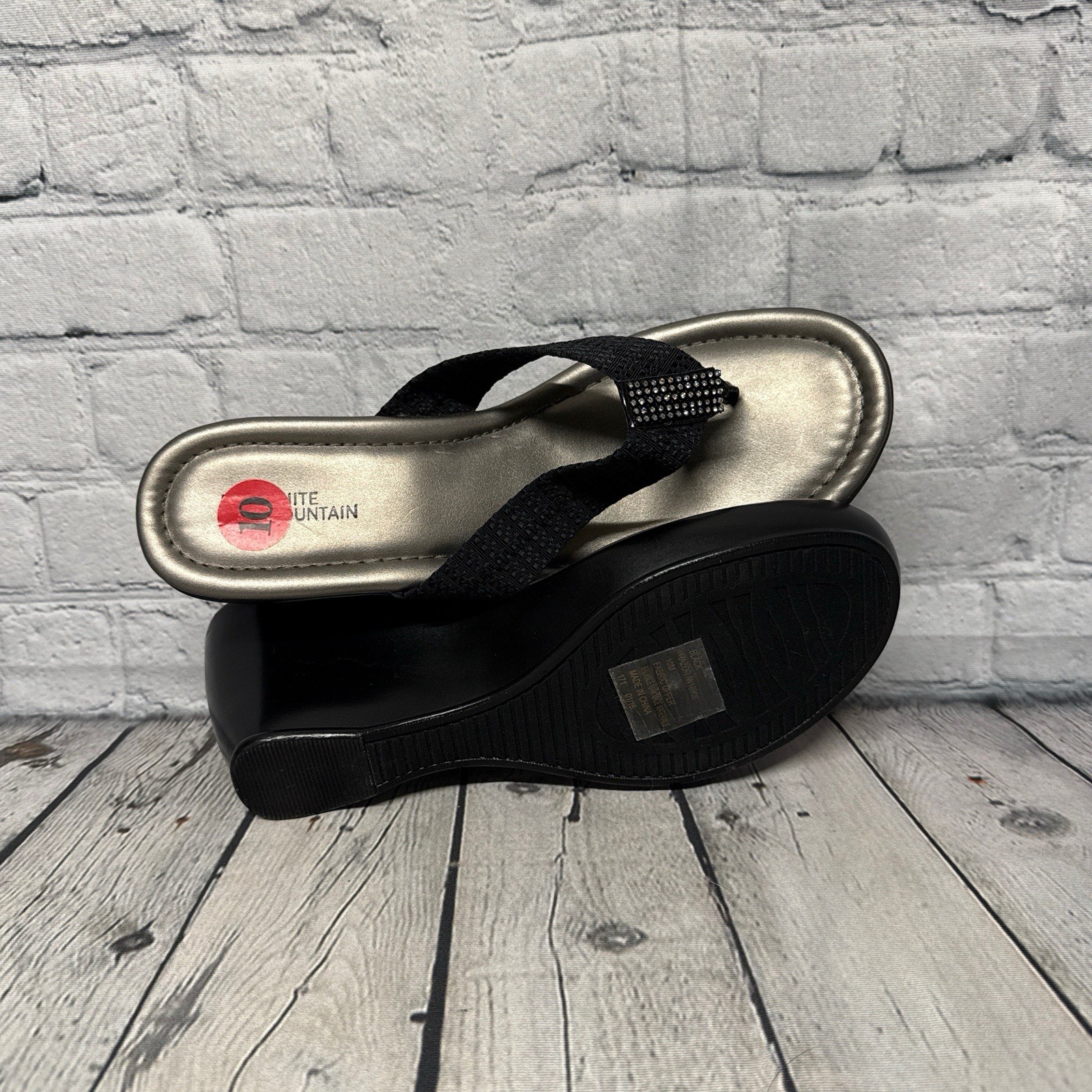 White Mountain Wedge Sandals