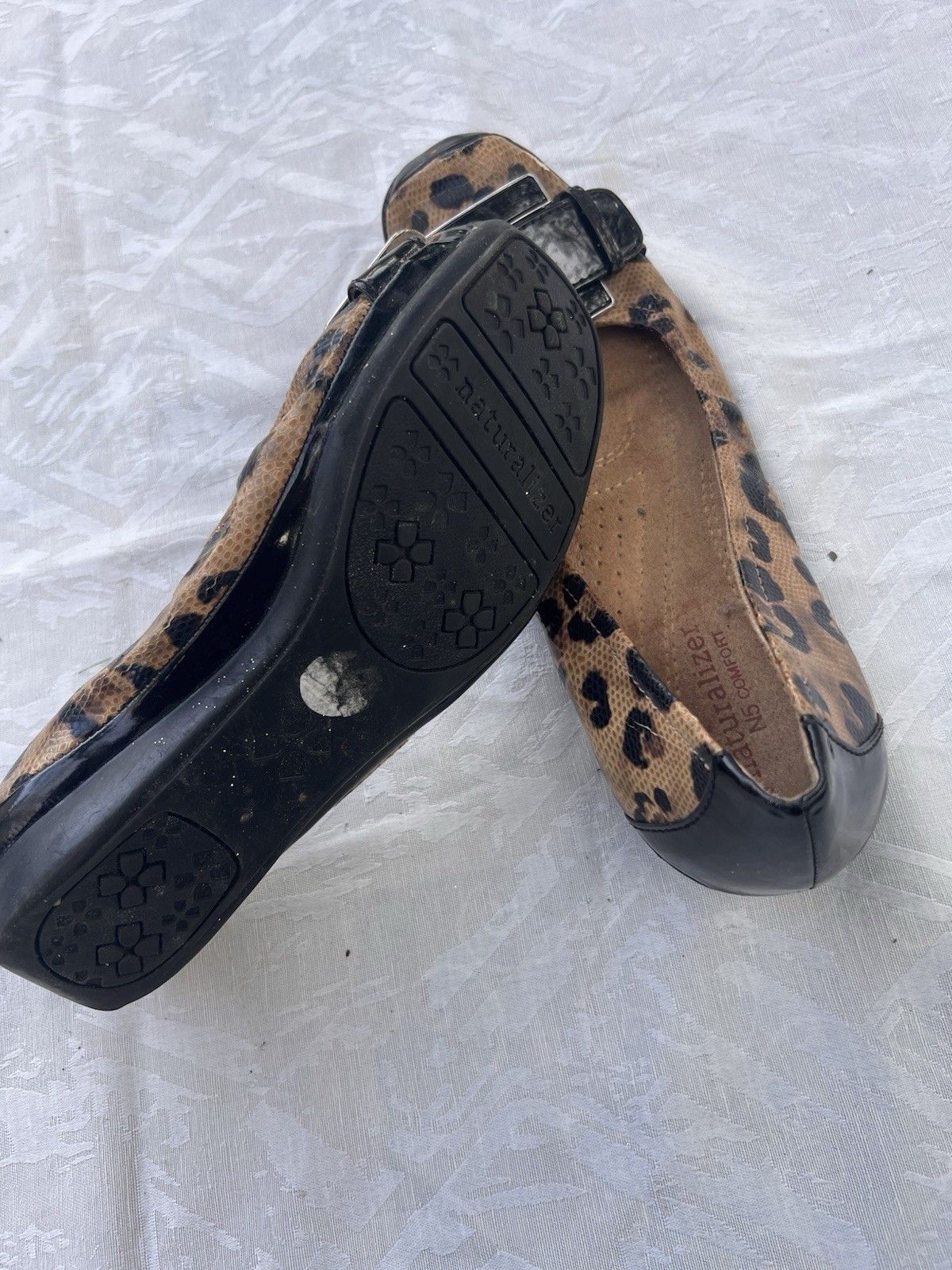Naturalizer N5 Comfort Women’s Animal Print Leather Buckle Ballet Flats 12