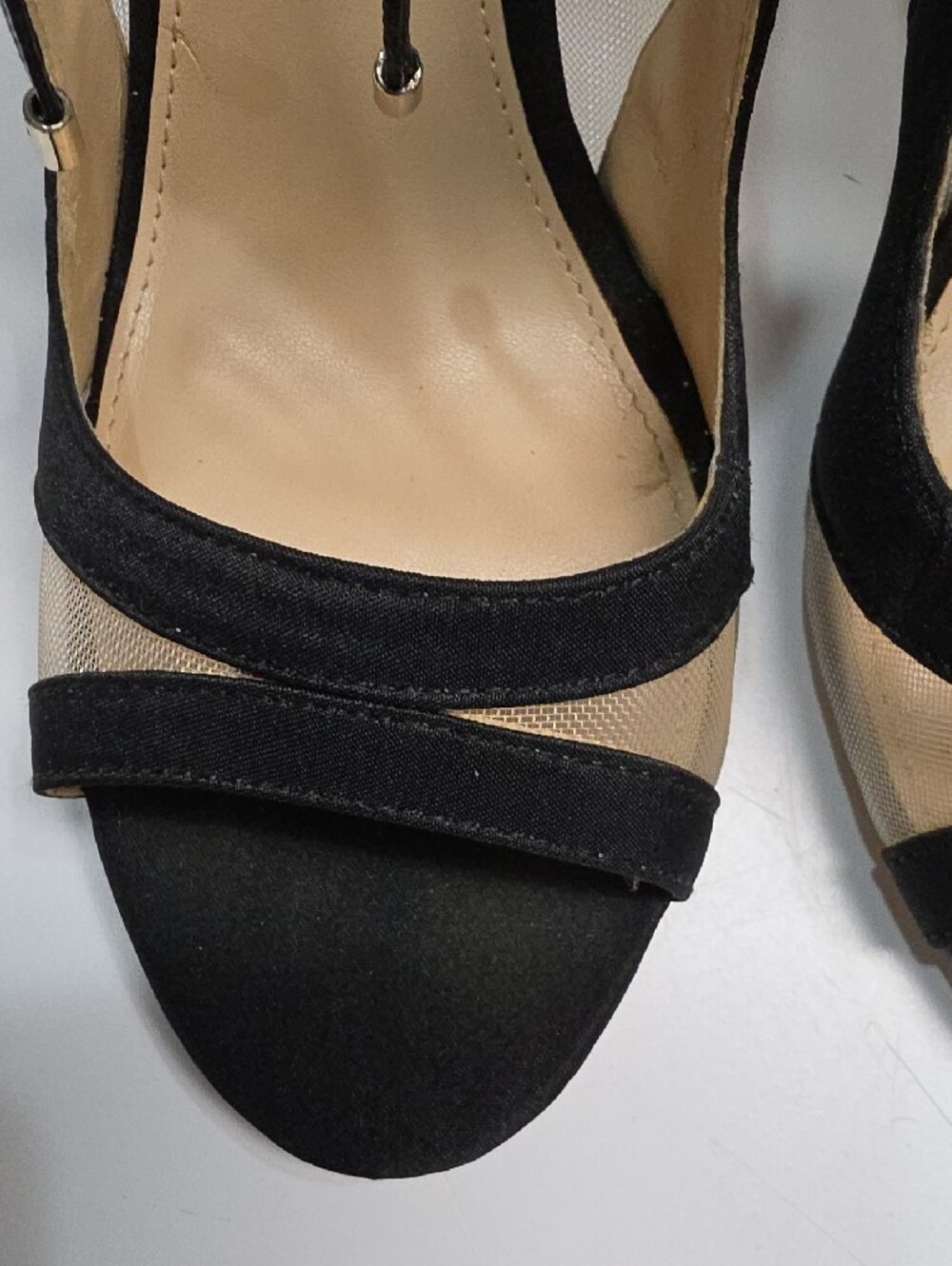 Nina Cherie Peep-Toe Black Lace-Up Bootie Dress Heels – Size 8
