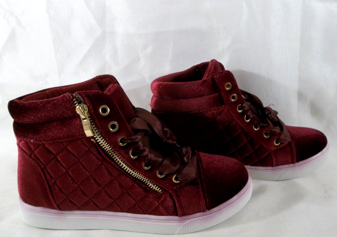Soho Girls Bedford-1 Wine Velvet High Top Shoes – Women’s US Size 7