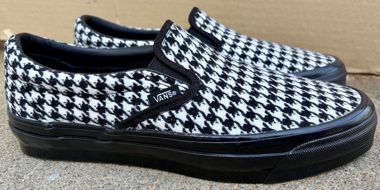 M8.5 W10-VANS LX Classic Slip-On 98 Skate Sneaker Houndstooth FREE SHIPPING
