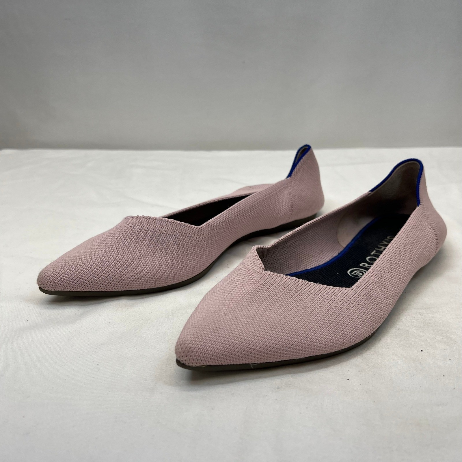 Rothys The Point Blush Pink Pointed Toe Knit Flats Womens 10.5 Recycled Shoes