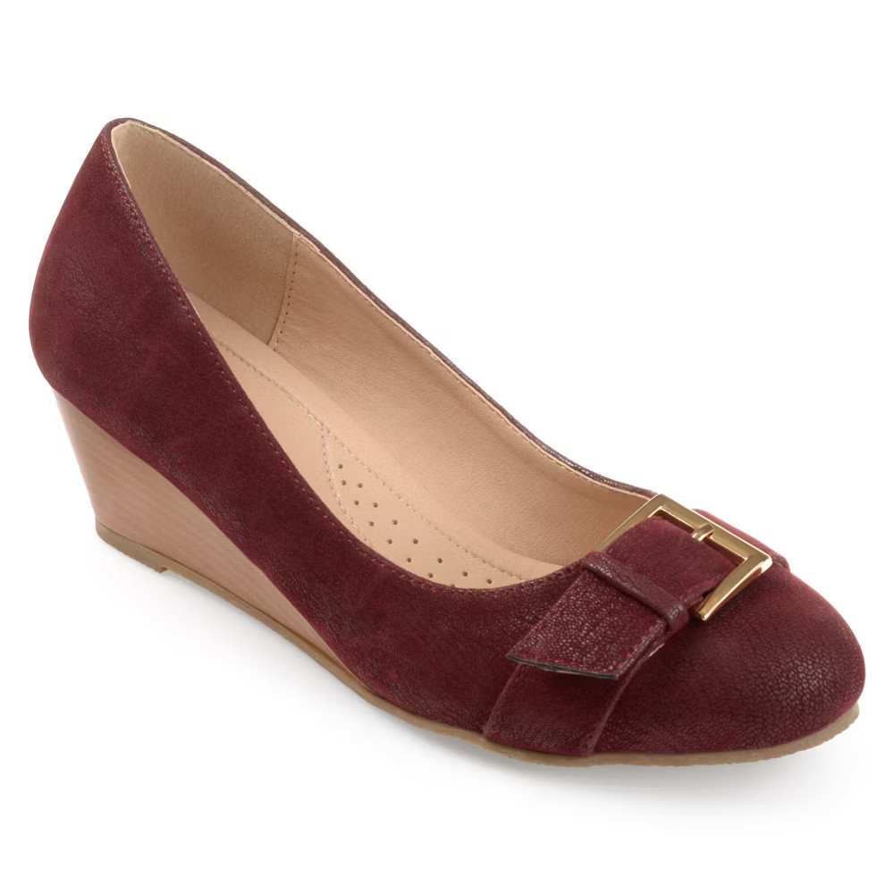 Journee Collection Women Graysn Comfort Insole Slip On Round Toe Wedge