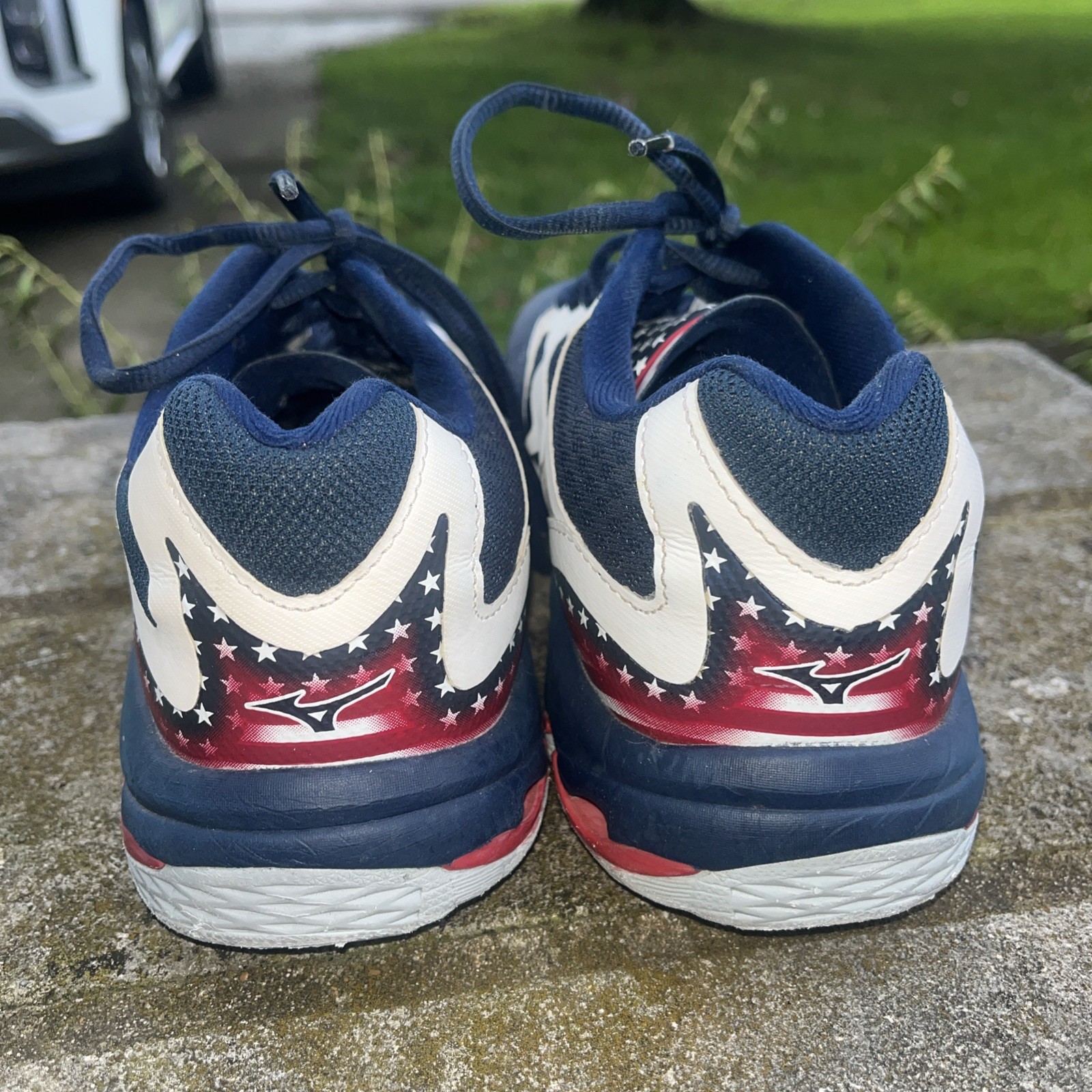 Mizuno Wave Lightning Z3 Sz 8 Womens Volleyball Shoes 430228 Red White Blue Flag