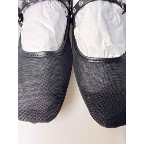 NEW Scoop Black Mesh Mary Jane Flats Square Toe Buckle Comfort Shoes NIB