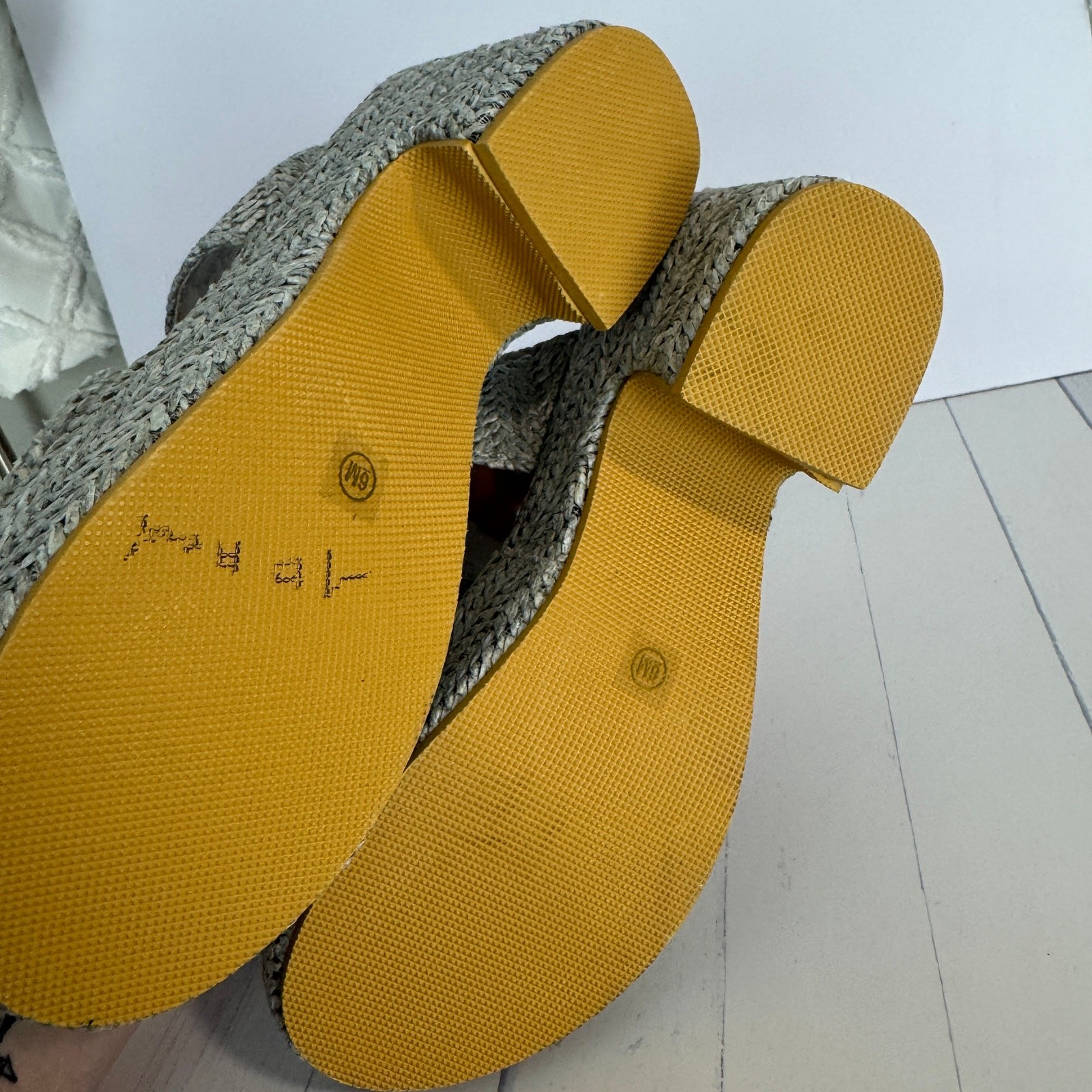 BEACH Matisse Ocean Ave Braided Platform Block Heel Sandals Grey Size 6M NWOB