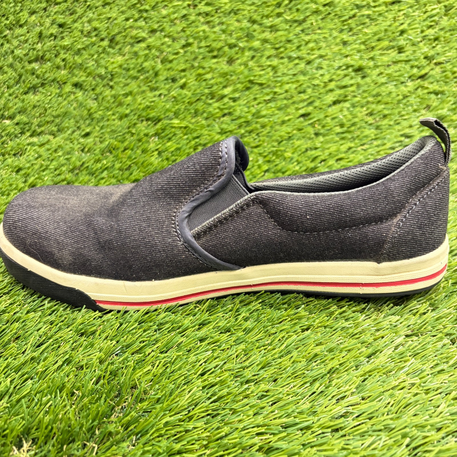 Nautilus Westside Womens Size 8.5 Black Red Steel Toe Slip On Safety Work Shoes