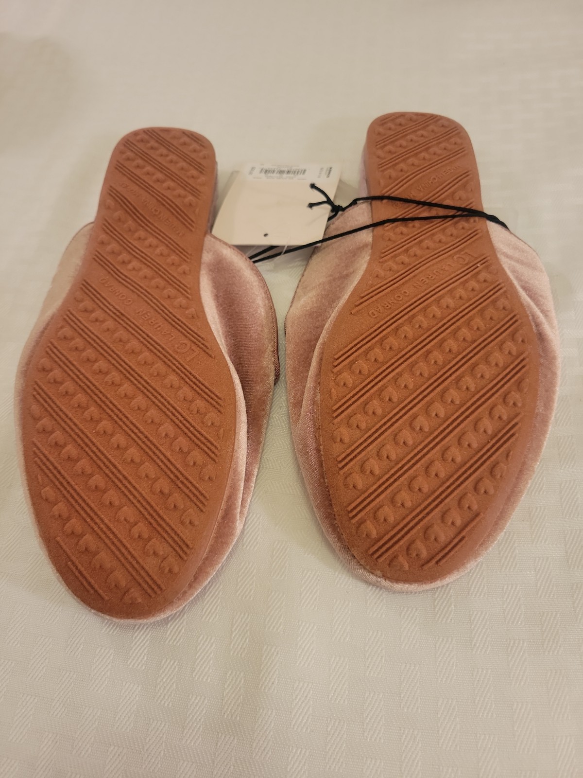 LC LAUREN CONRAD Slip On Slide SLIPPERS Women’s Velvet Pink Size M 7/8 Color New
