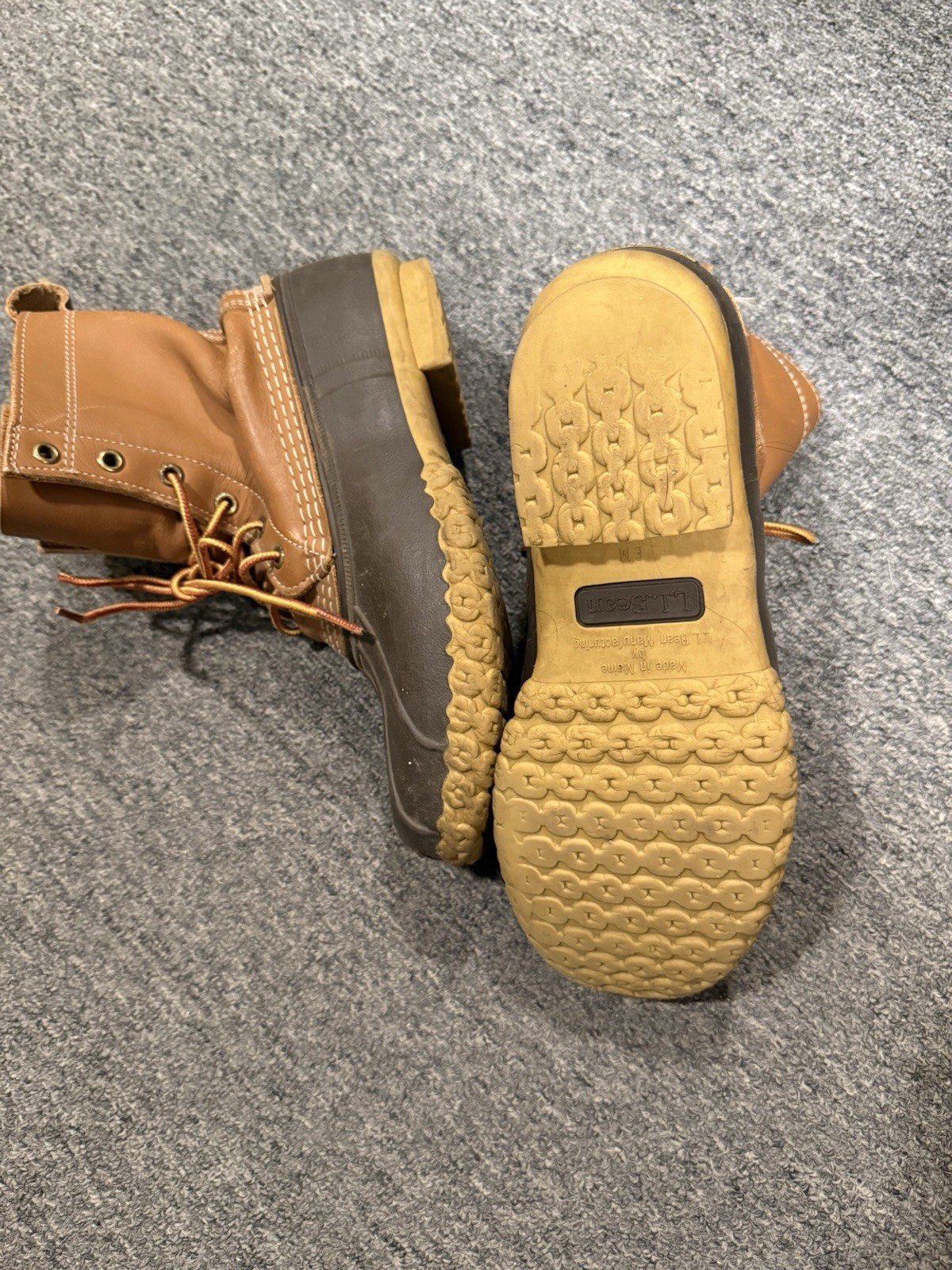 LL Bean Maine Hunting Shoe Women 8 Made In USA Outdoor Duck Leather Brown