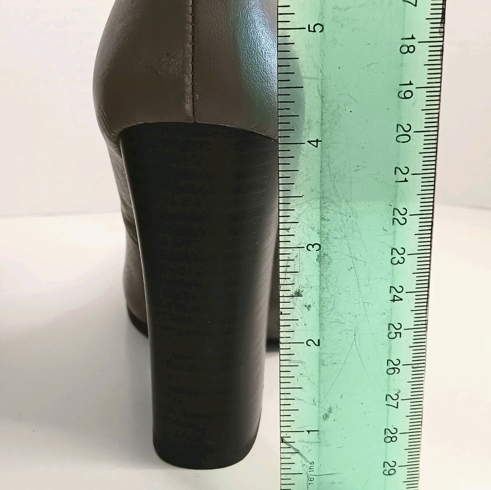 Calvin Klein Ryleigh Burnished Brown Block Heel Leather Pumps US 9 Rare Work EUC