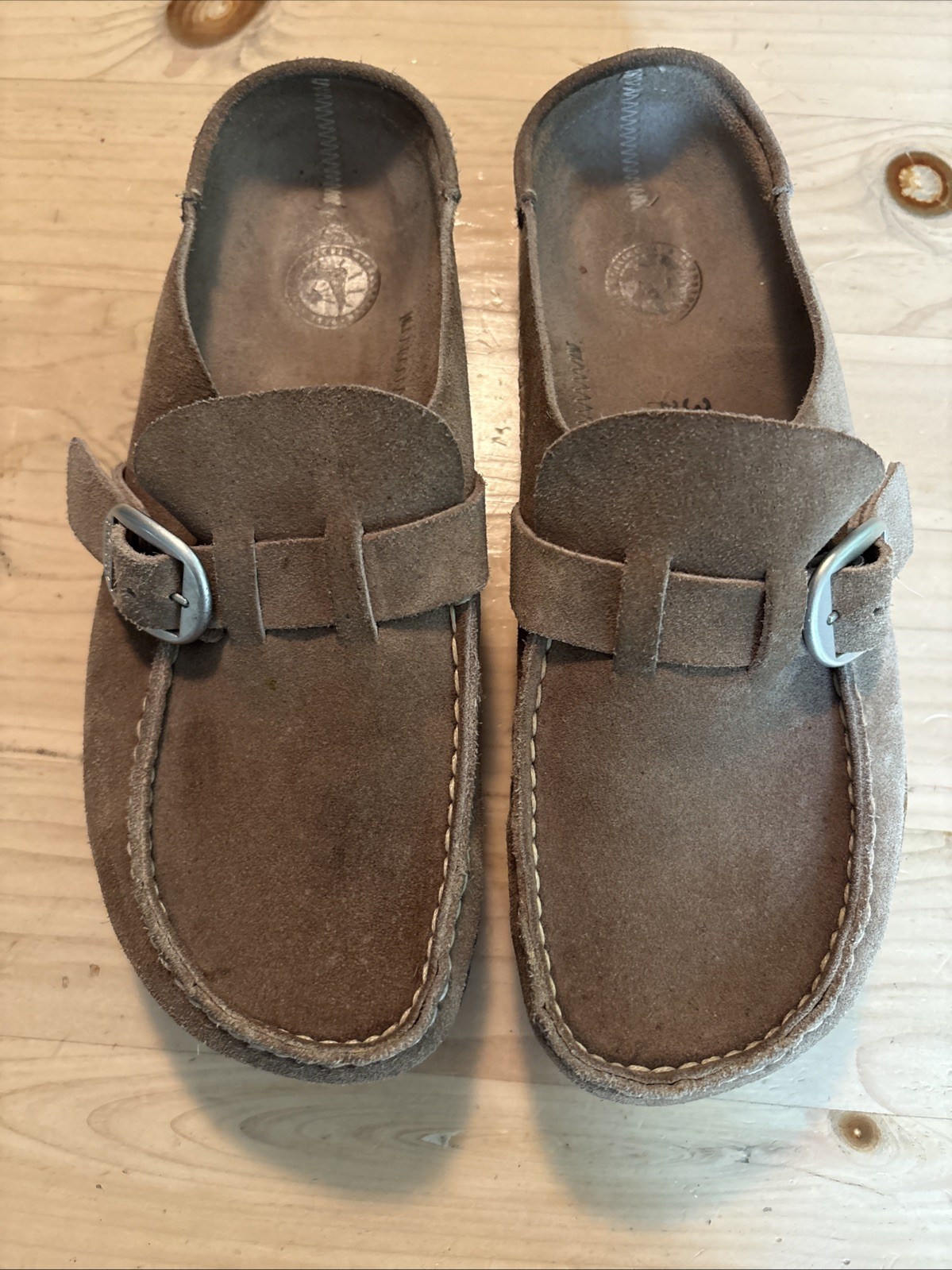 Birkenstock Women’s BUCKLEY Taupe Brown Suede Clogs Size 38 /US 7.5