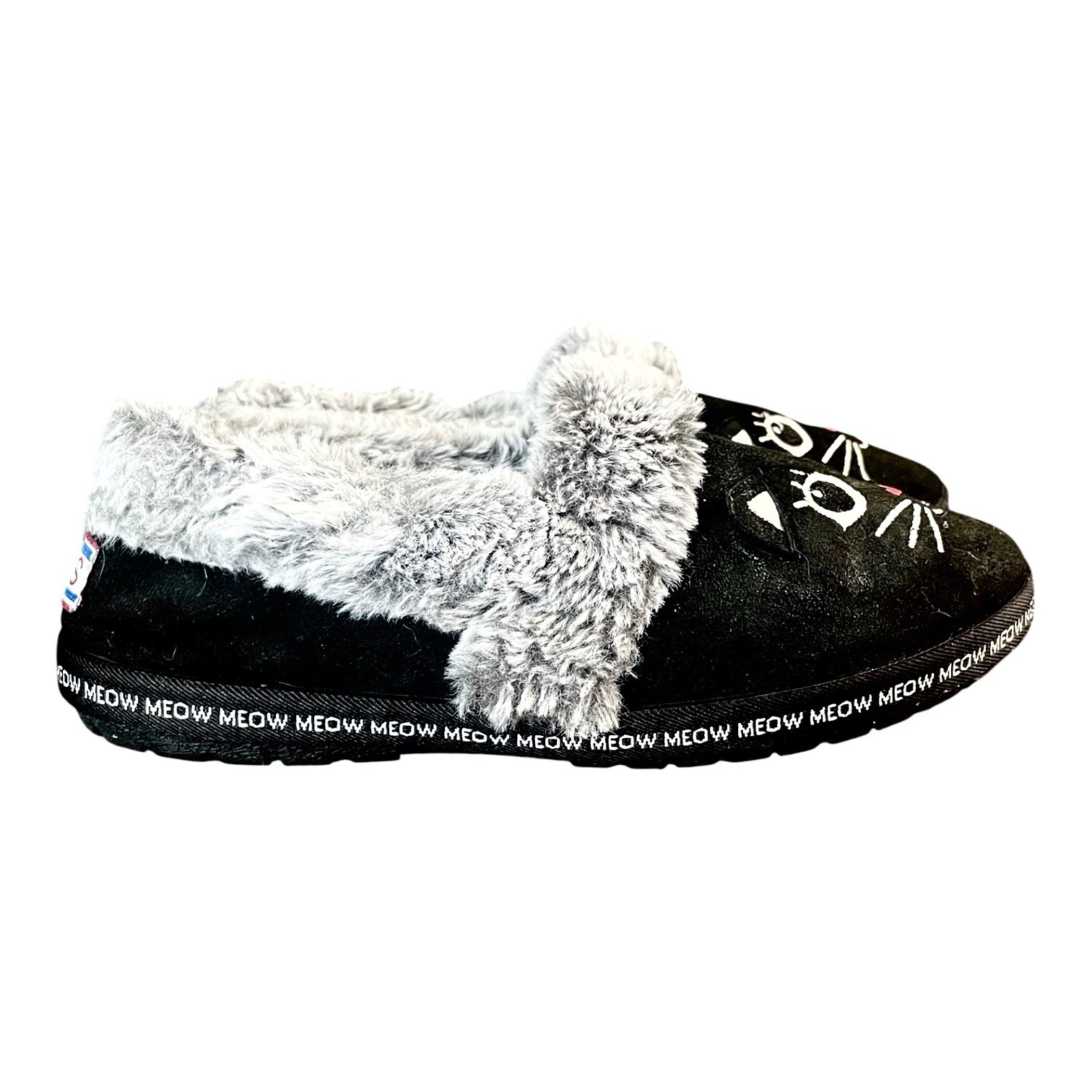 BOBS Memory Foam Women’s Slip-On Slippers Faux Fur Lined US 8