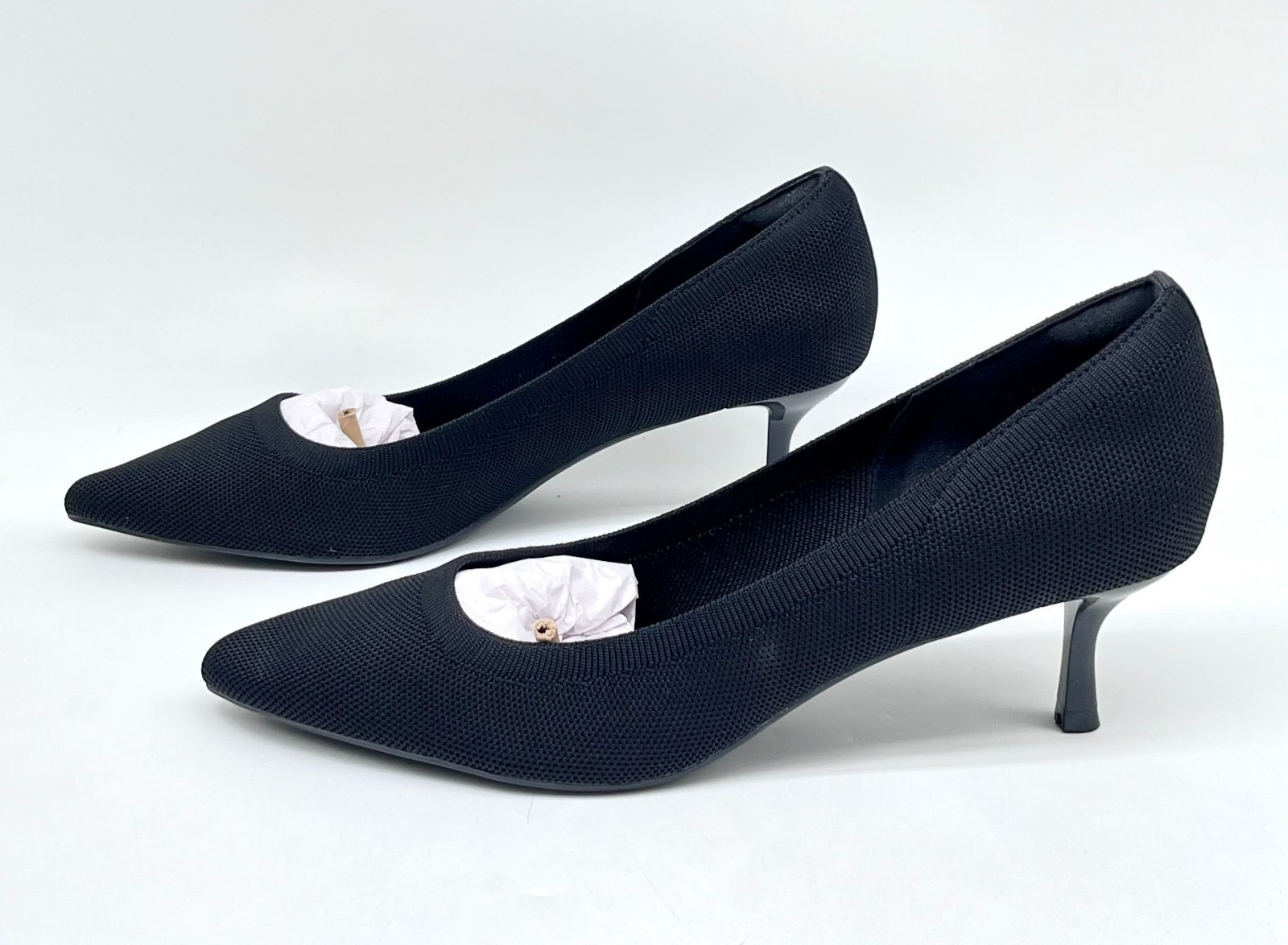 MySoft Women’s Black Knitting Heel Pointed Toe Pumps Size 12