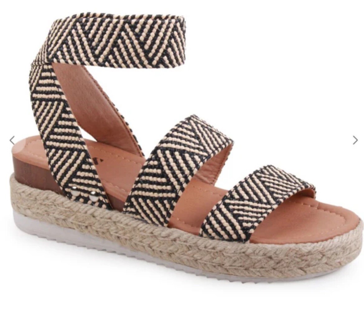 Espadrille Platform Size 8.5 Boho Festival Aztec Summer Feminine Fun Sandals