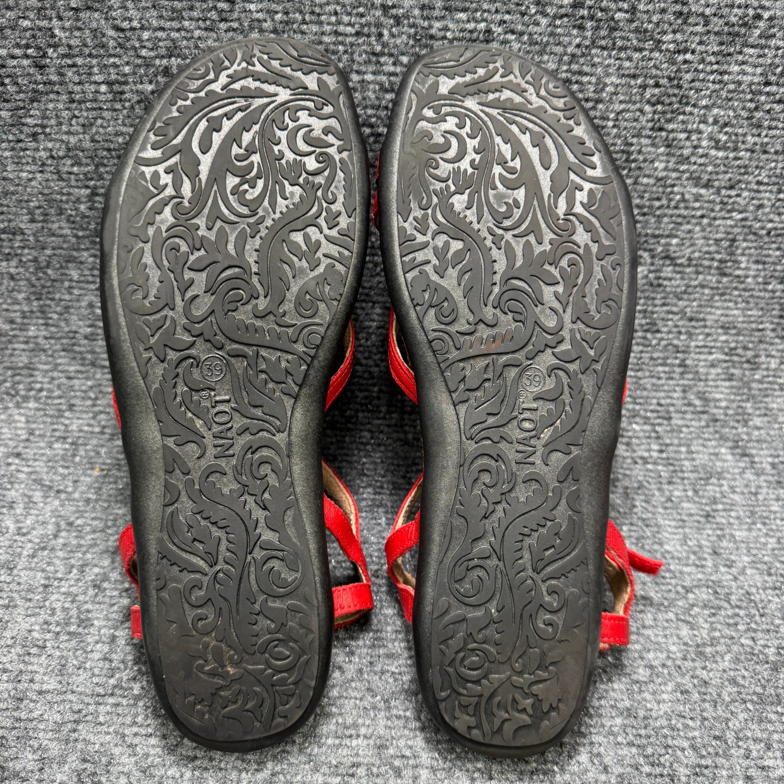 Naot Dorith Sandals Womens 8 Red Leather Strappy Slingback Cushion