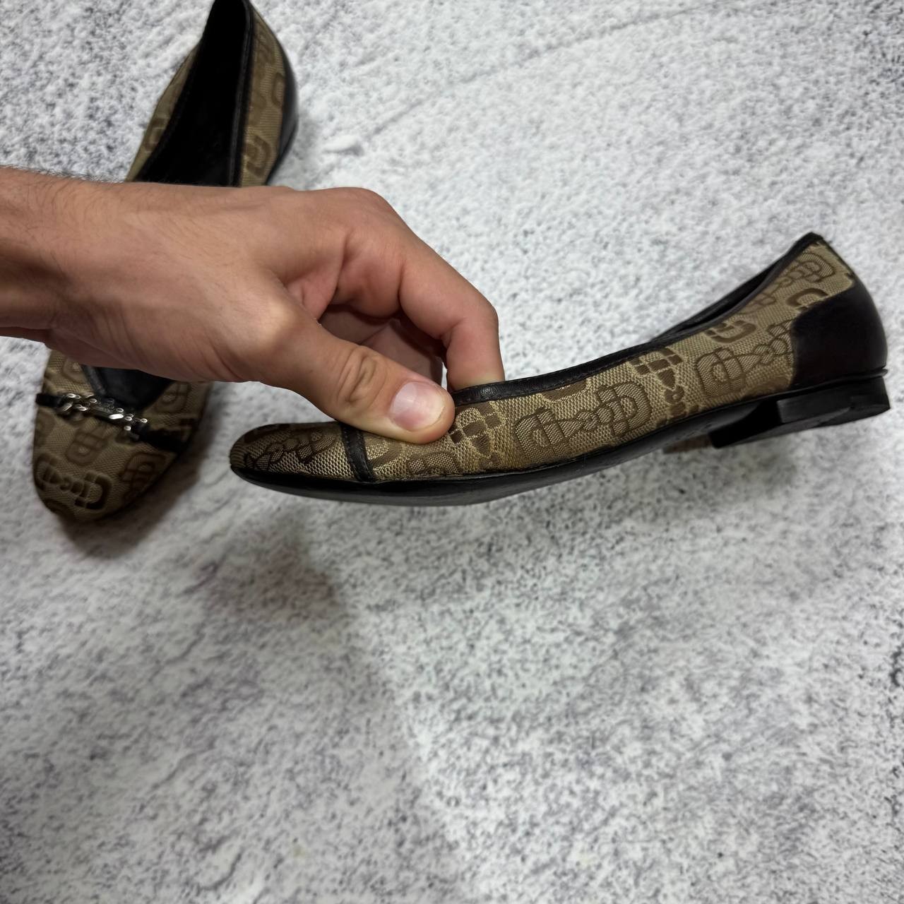 Gucci Monogram Flats Ballets Womens Size 36