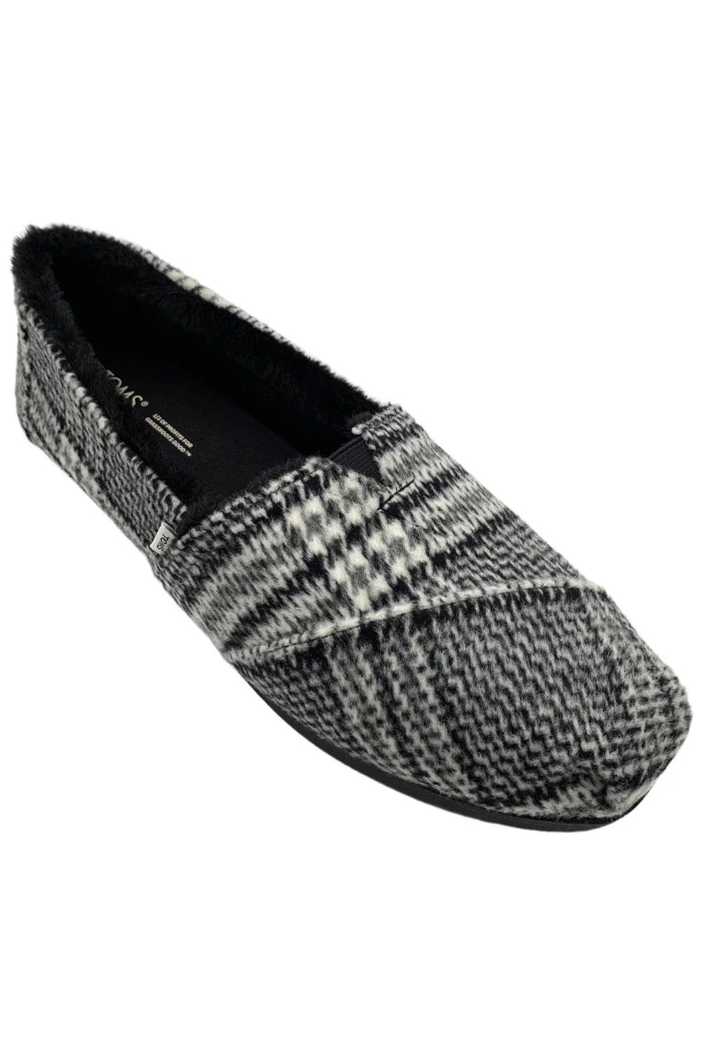 TOMS Women’s Alpargata Classic Loafers Flats Black Plaid