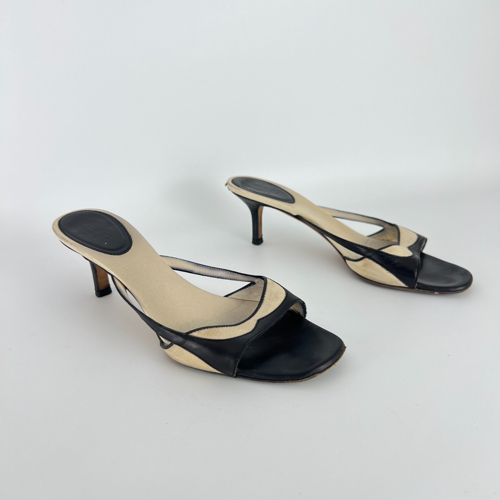 Gucci | Auth Tom Ford Era Vintage Black Leather Sandal Slide Mules (37)