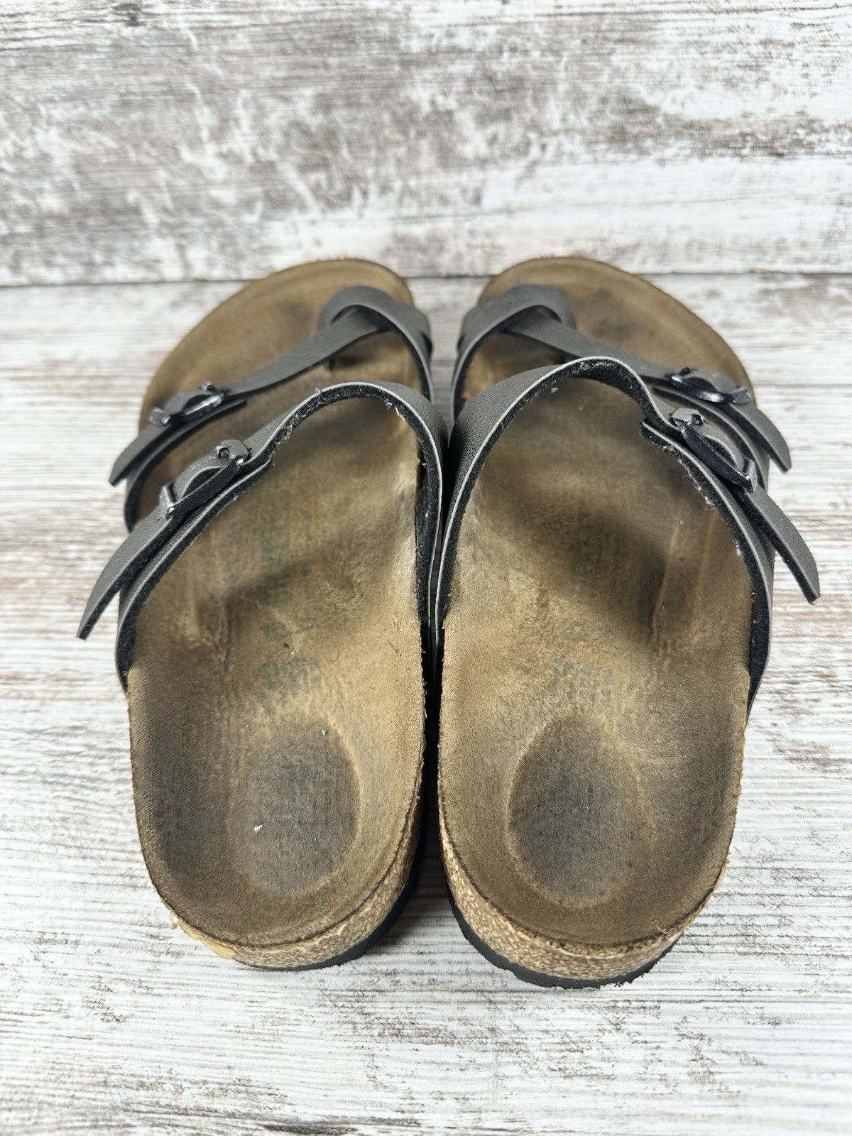 Women’s Birkenstock Mayari Birko-Flor Metallic Gray Sandals Sz EUR 39/US 8 EUC!