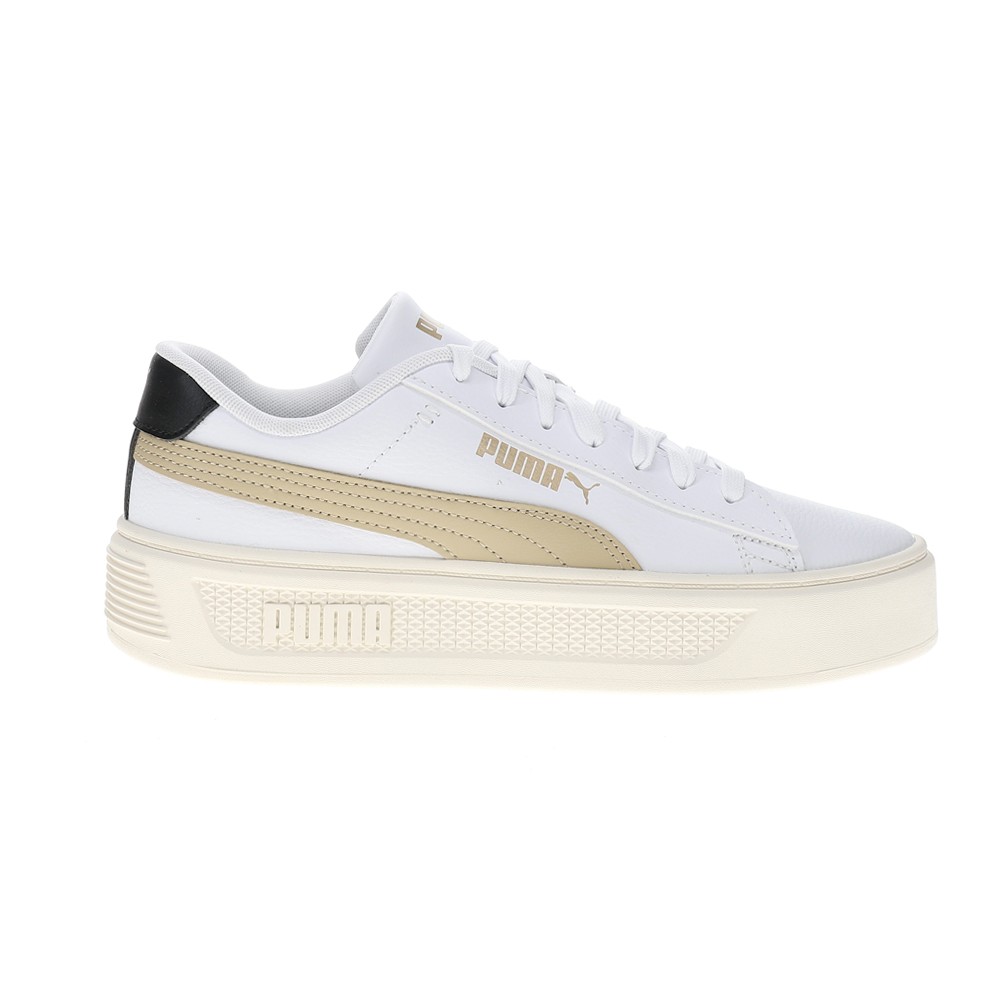 PUMA Smash V3 Platform Lace Up Womens White Sneakers Casual Shoes 39075817