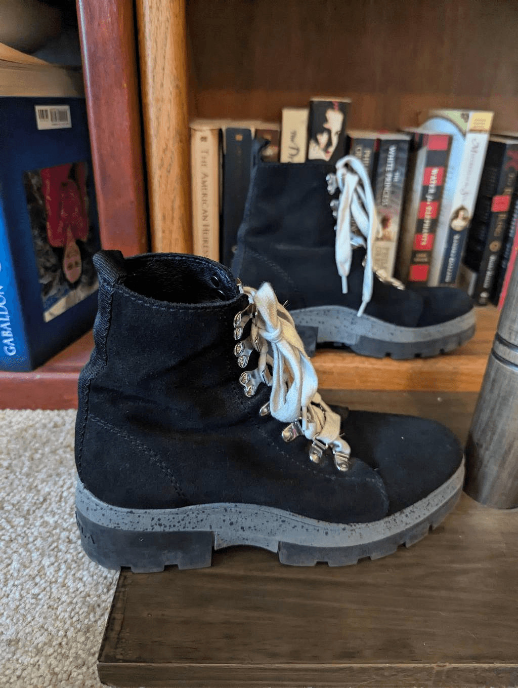 Bimba Y Lola Women’s 38 US 8 Black Grey Lace Up Platform Combat Boots