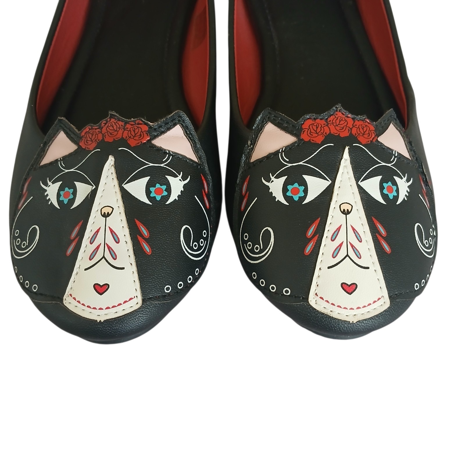 NWOB T.U.K Kitty Cat Ballet Flats Women’s 7 Black Goth Punk Grunge Whimsigoth