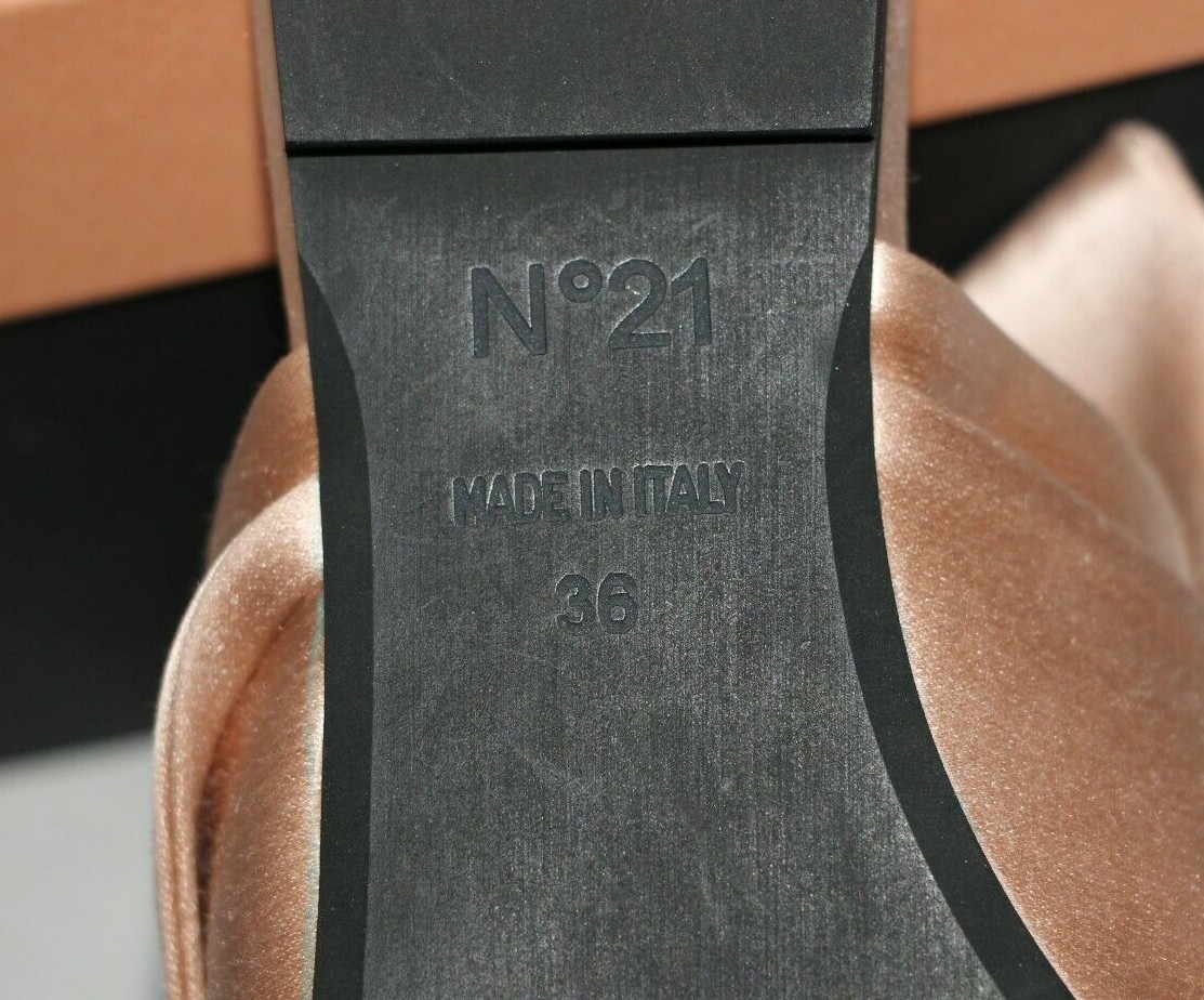 Nº21 cipria satin flat bow mules sz US 6/ IT 36 $525