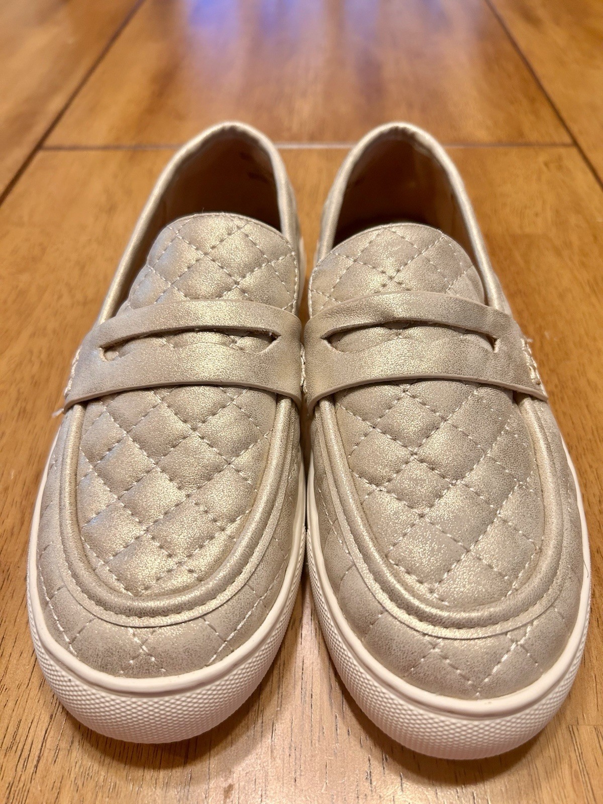 Hey Girl by Corkys Women’s Gold Quilted Slip-On Loafer Flats 7 Round Toe