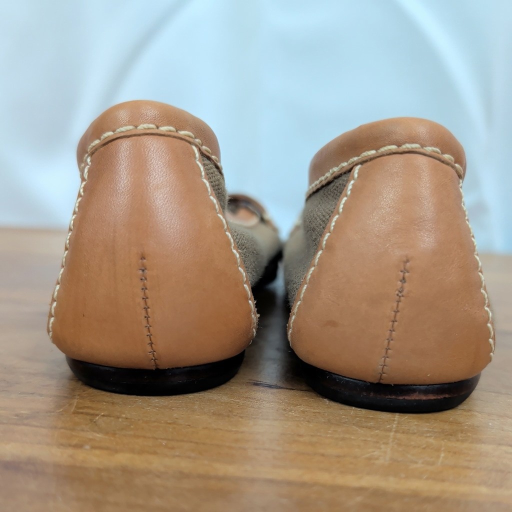 Talbots Canvas & Leather Buckle Strap Flats Size 7.5B